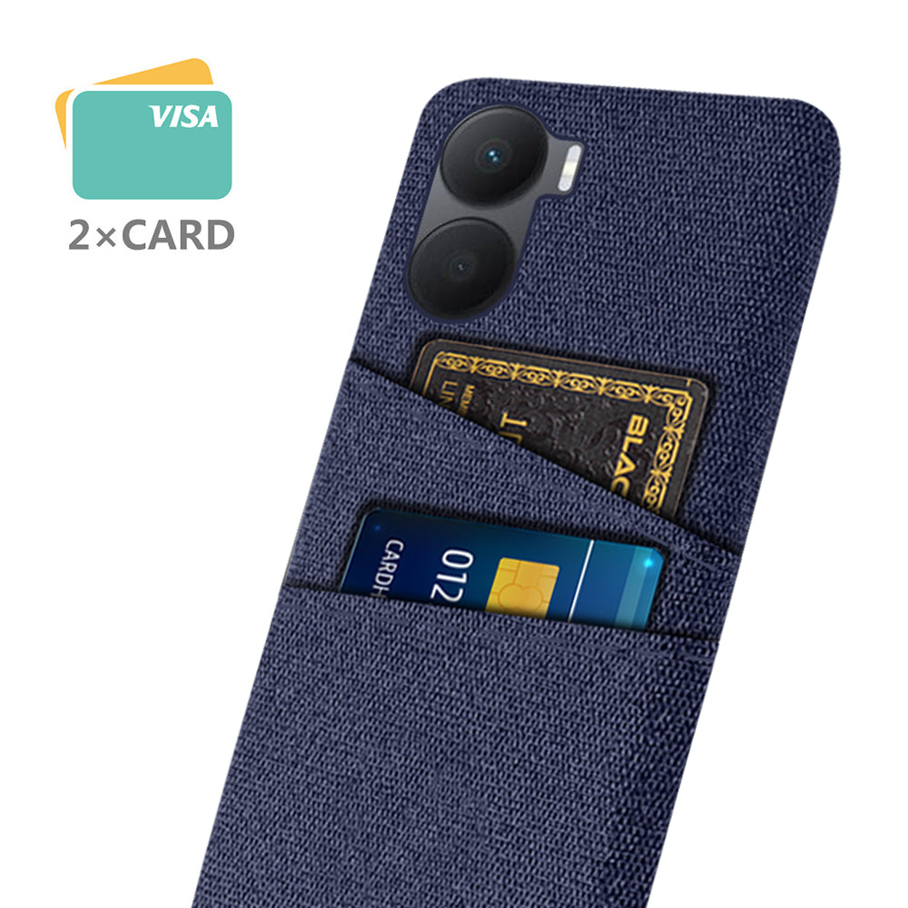 For Honor Play 40 Plus 5G Cloth Texture Phone Case Dual Card Slots Shockproof Hard PC Cover