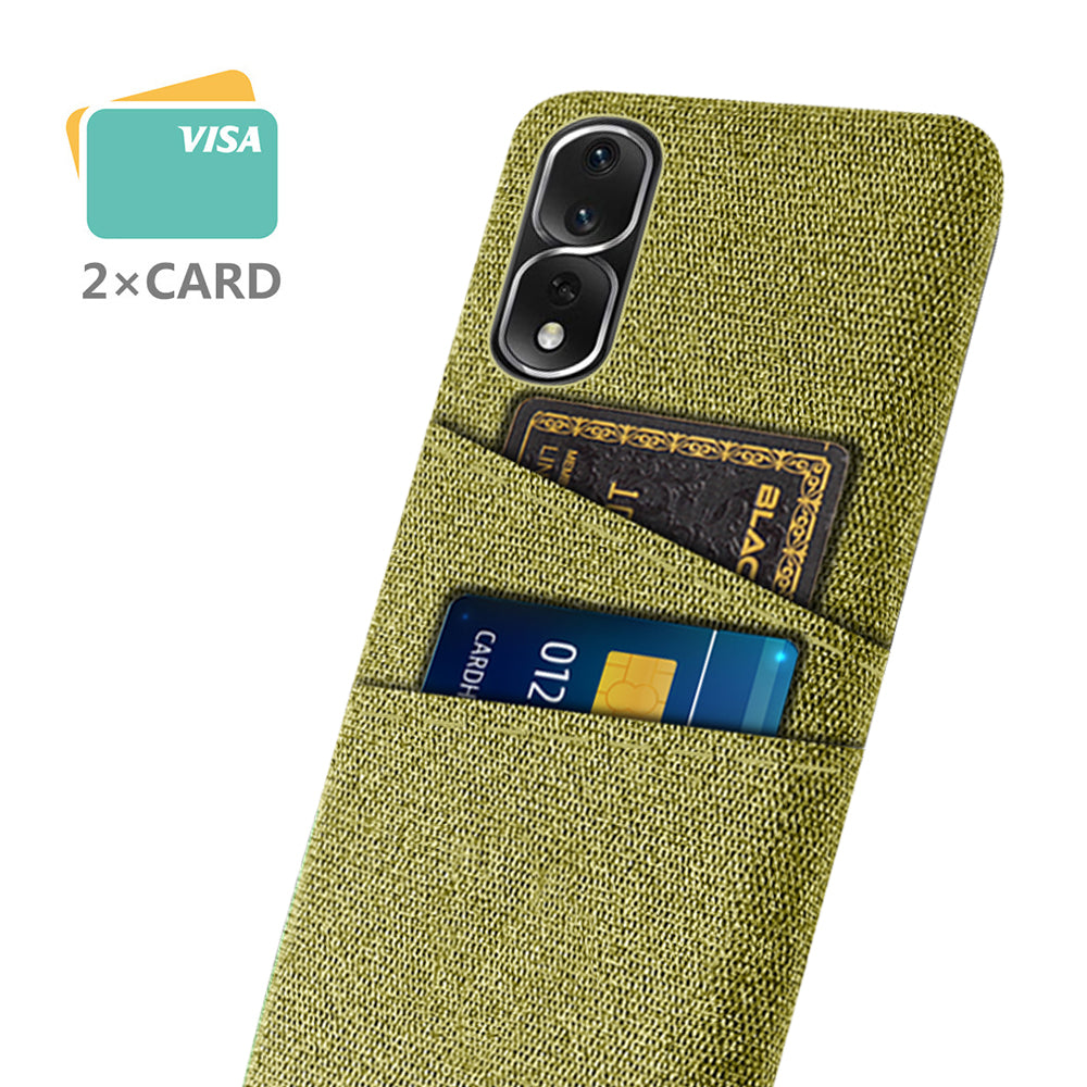 For Honor 80 Pro 5G Cloth Texture Phone Case Dual Card Slots Anti-drop PC Protective Cover