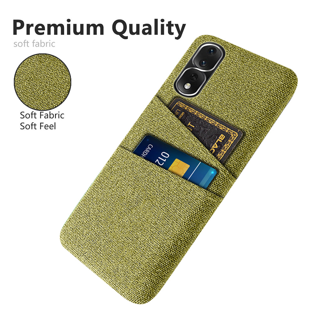For Honor 80 Pro 5G Cloth Texture Phone Case Dual Card Slots Anti-drop PC Protective Cover