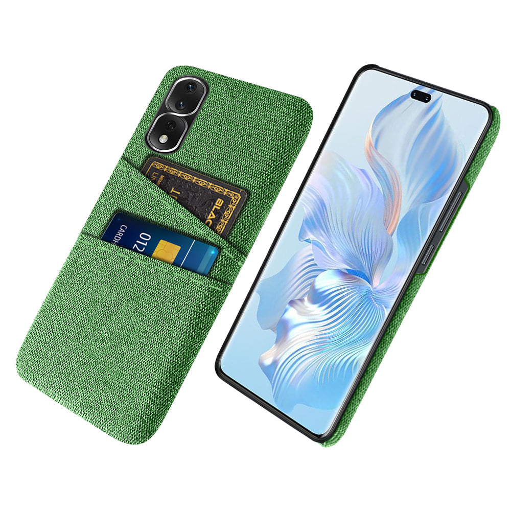 For Honor 80 Pro 5G Cloth Texture Phone Case Dual Card Slots Anti-drop PC Protective Cover