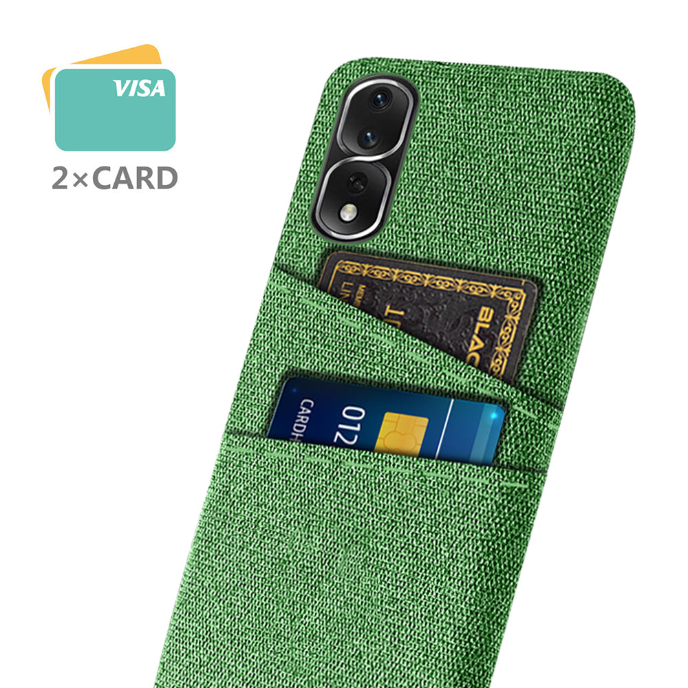 For Honor 80 Pro 5G Cloth Texture Phone Case Dual Card Slots Anti-drop PC Protective Cover