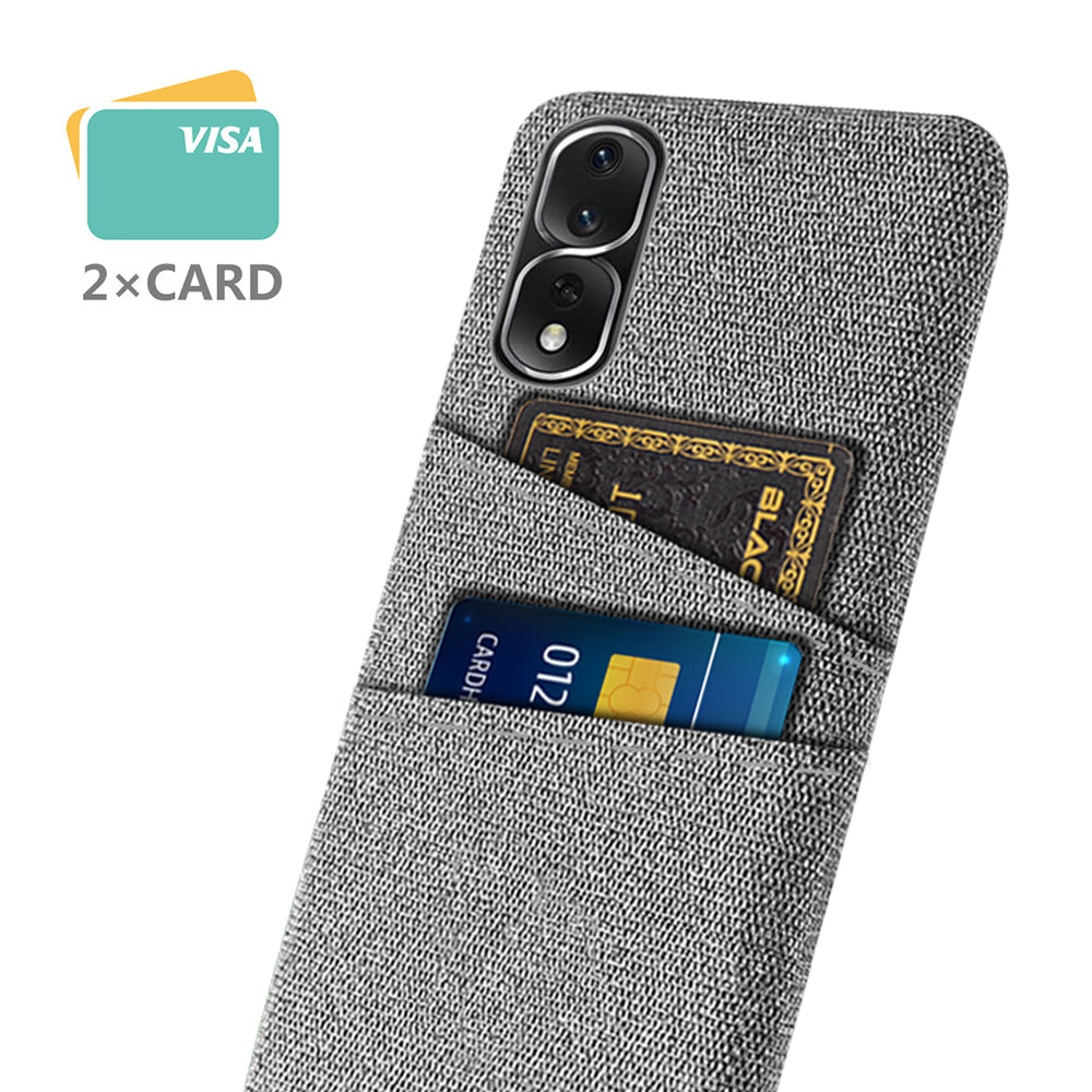 For Honor 80 Pro 5G Cloth Texture Phone Case Dual Card Slots Anti-drop PC Protective Cover