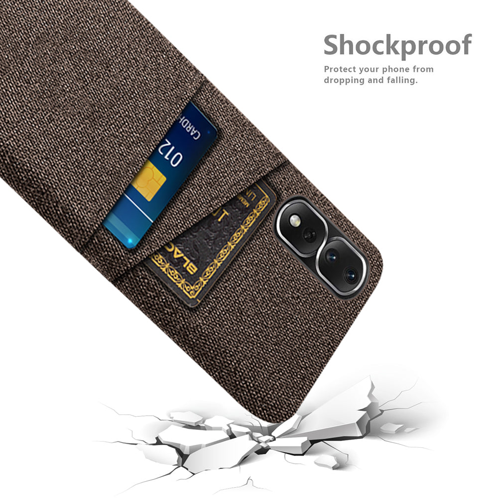 For Honor 80 Pro 5G Cloth Texture Phone Case Dual Card Slots Anti-drop PC Protective Cover