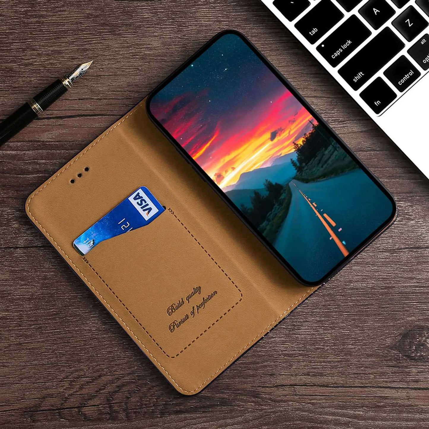 For Realme 10 Pro+ 5G Plaid Pattern PU Leather Card Holder Stand Case Magnetic Auto Closing Protective Phone Cover