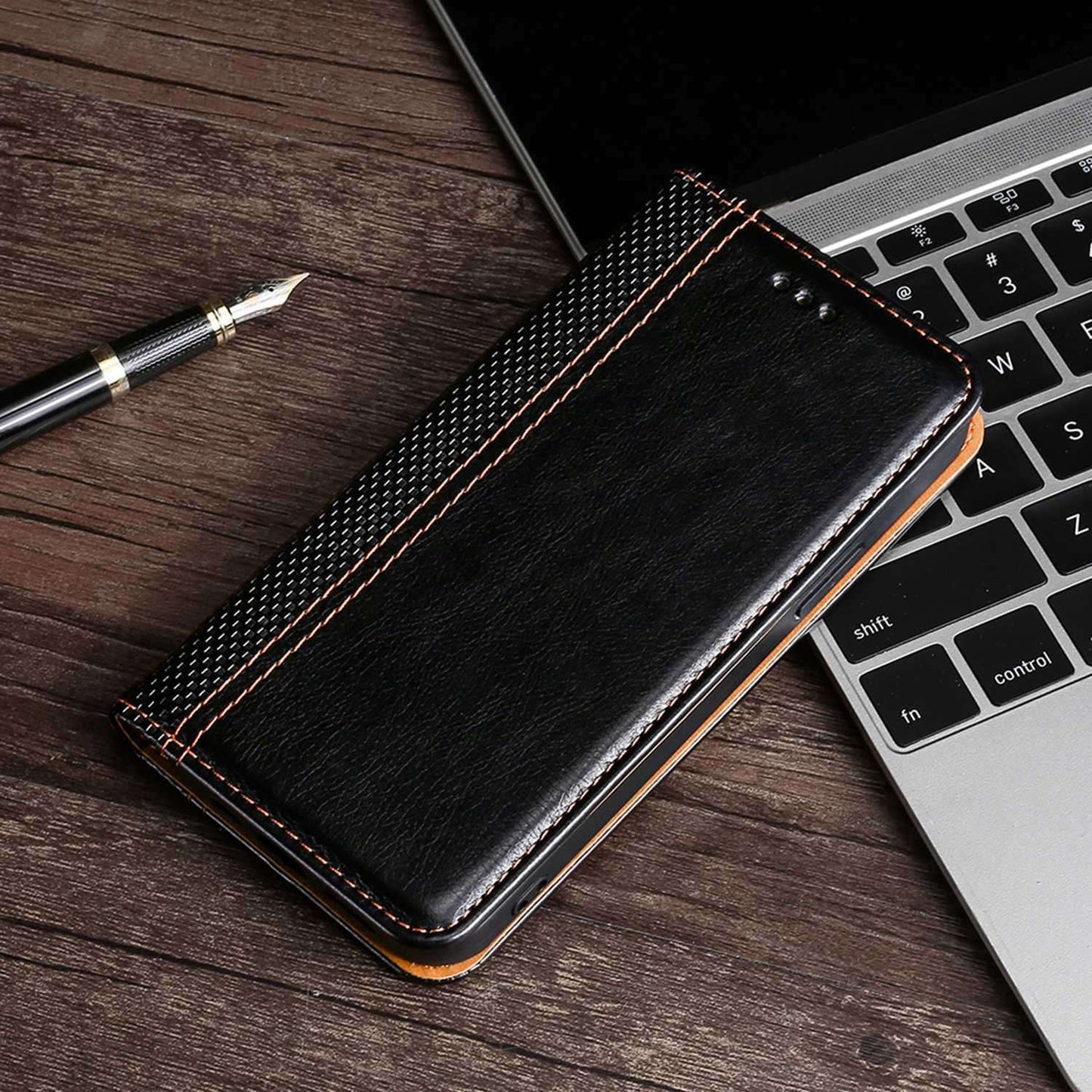 For Realme 10 Pro+ 5G Plaid Pattern PU Leather Card Holder Stand Case Magnetic Auto Closing Protective Phone Cover