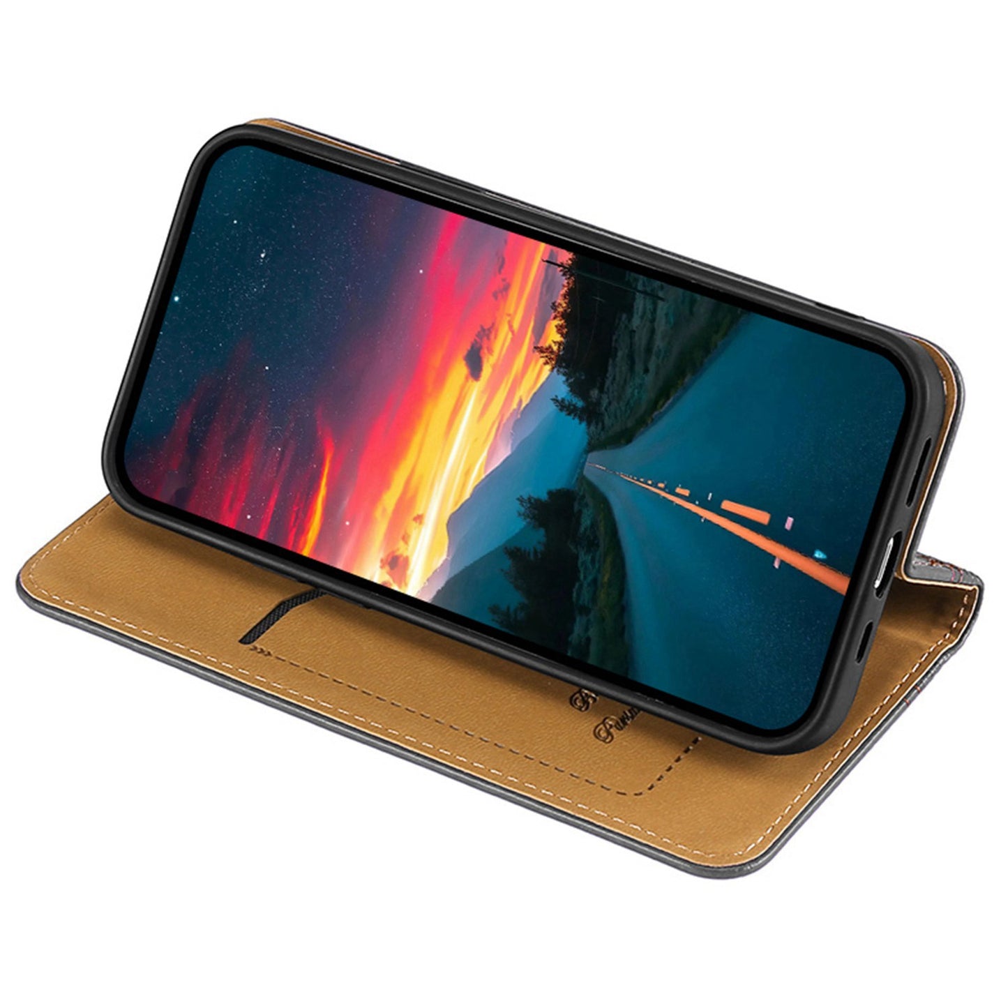 For Realme 10 Pro+ 5G Plaid Pattern PU Leather Card Holder Stand Case Magnetic Auto Closing Protective Phone Cover