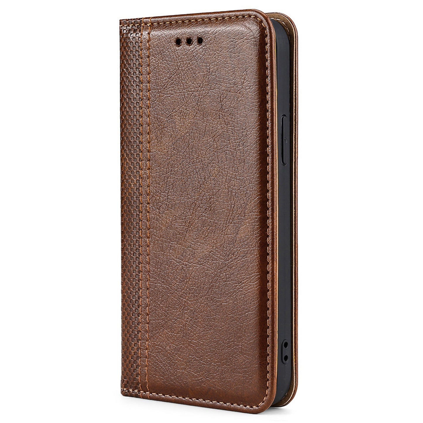 For Realme 10 Pro+ 5G Plaid Pattern PU Leather Card Holder Stand Case Magnetic Auto Closing Protective Phone Cover