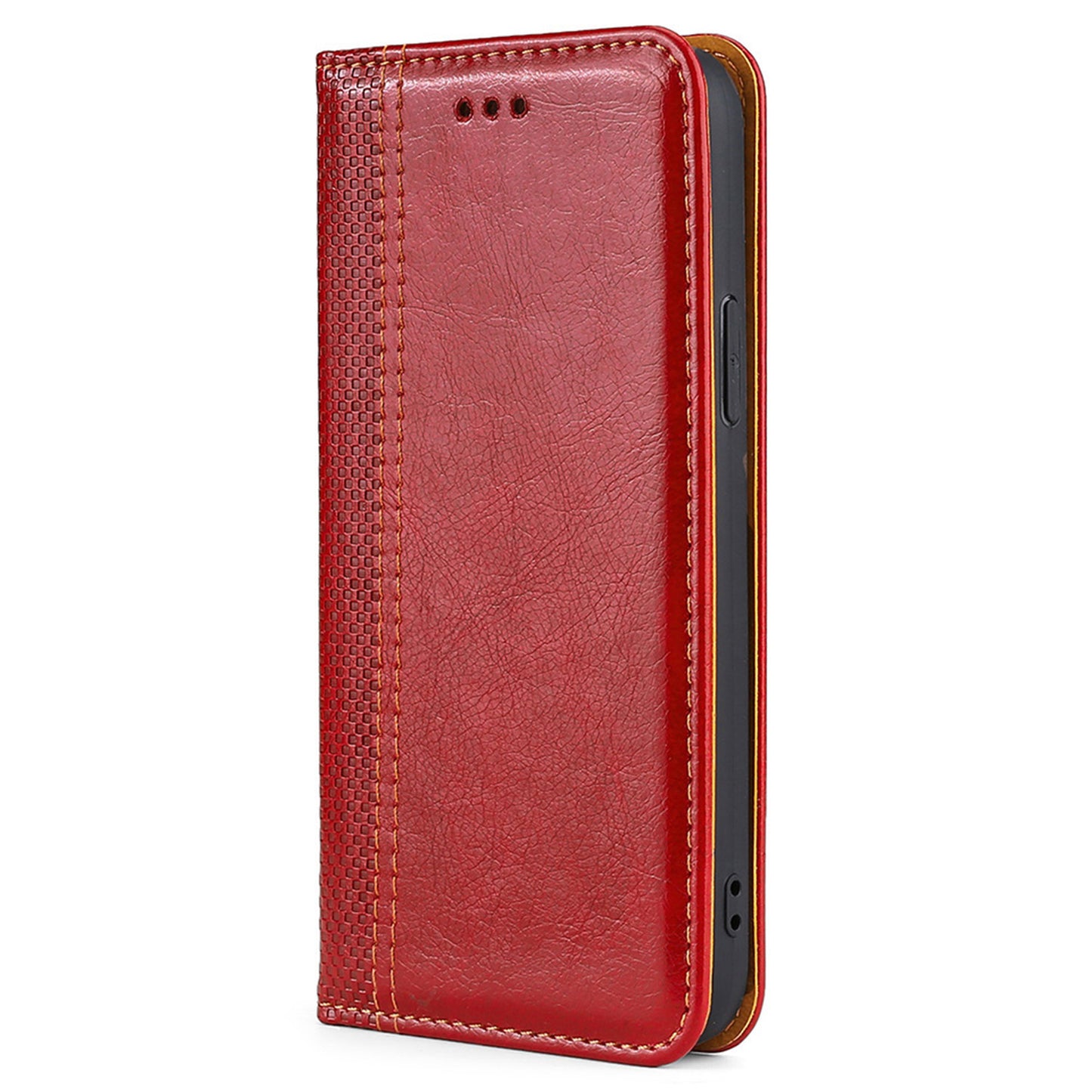For Realme 10 Pro+ 5G Plaid Pattern PU Leather Card Holder Stand Case Magnetic Auto Closing Protective Phone Cover