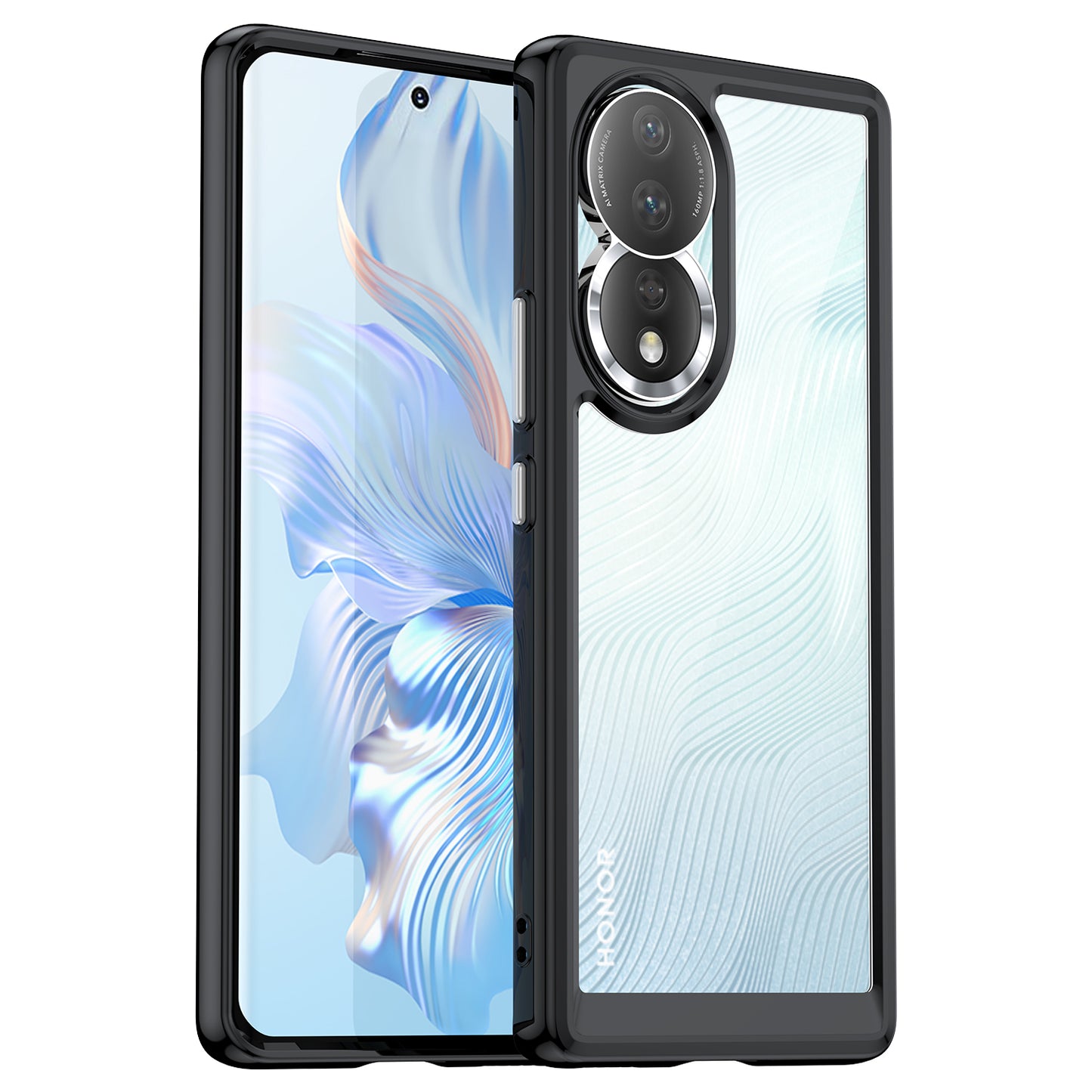For Honor 80 5G Phone Case, Anti-collision TPU Bumper+Acrylic Back Shell Protective Cover