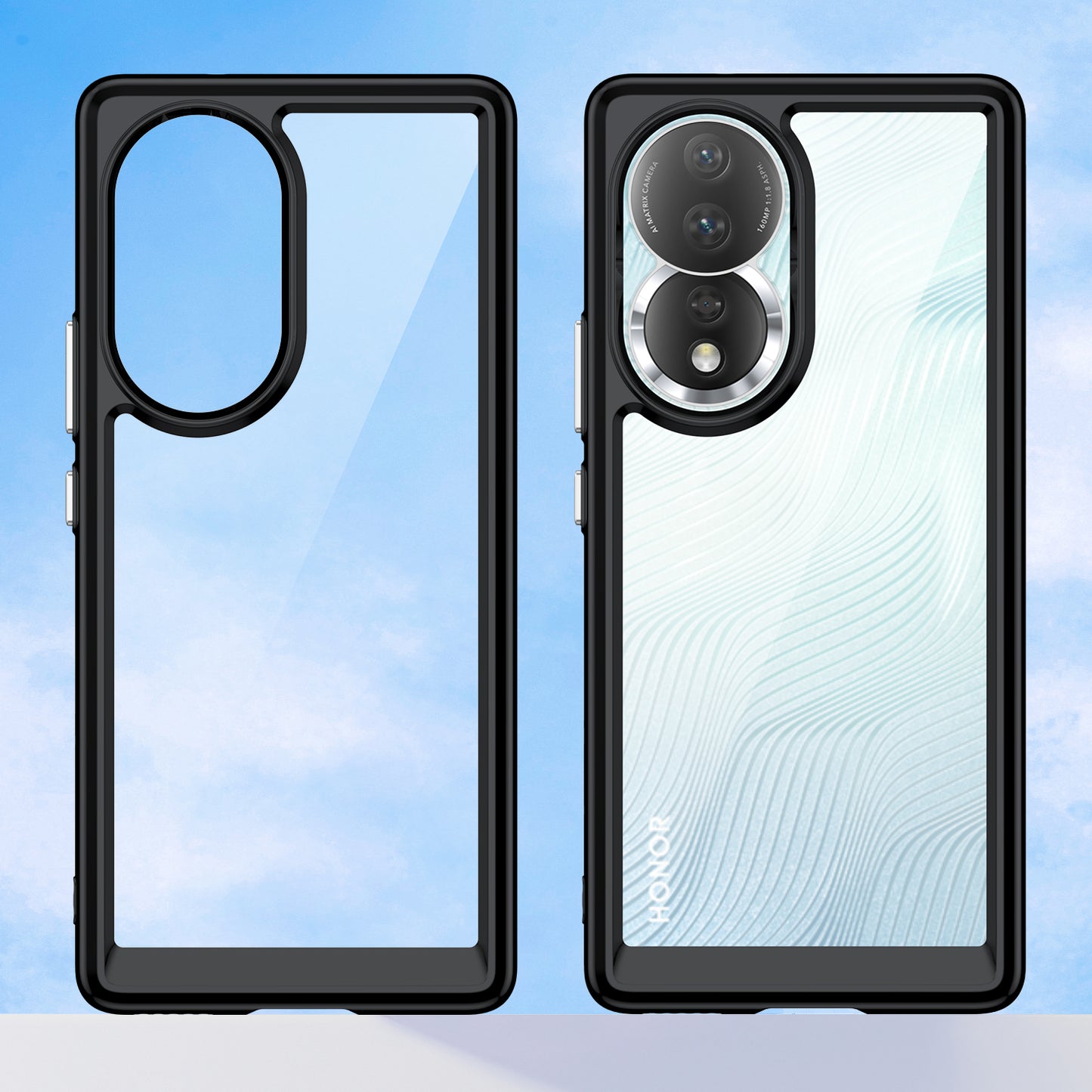 For Honor 80 5G Phone Case, Anti-collision TPU Bumper+Acrylic Back Shell Protective Cover