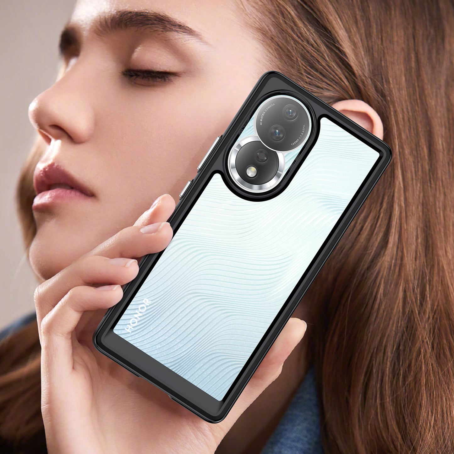 For Honor 80 5G Phone Case, Anti-collision TPU Bumper+Acrylic Back Shell Protective Cover