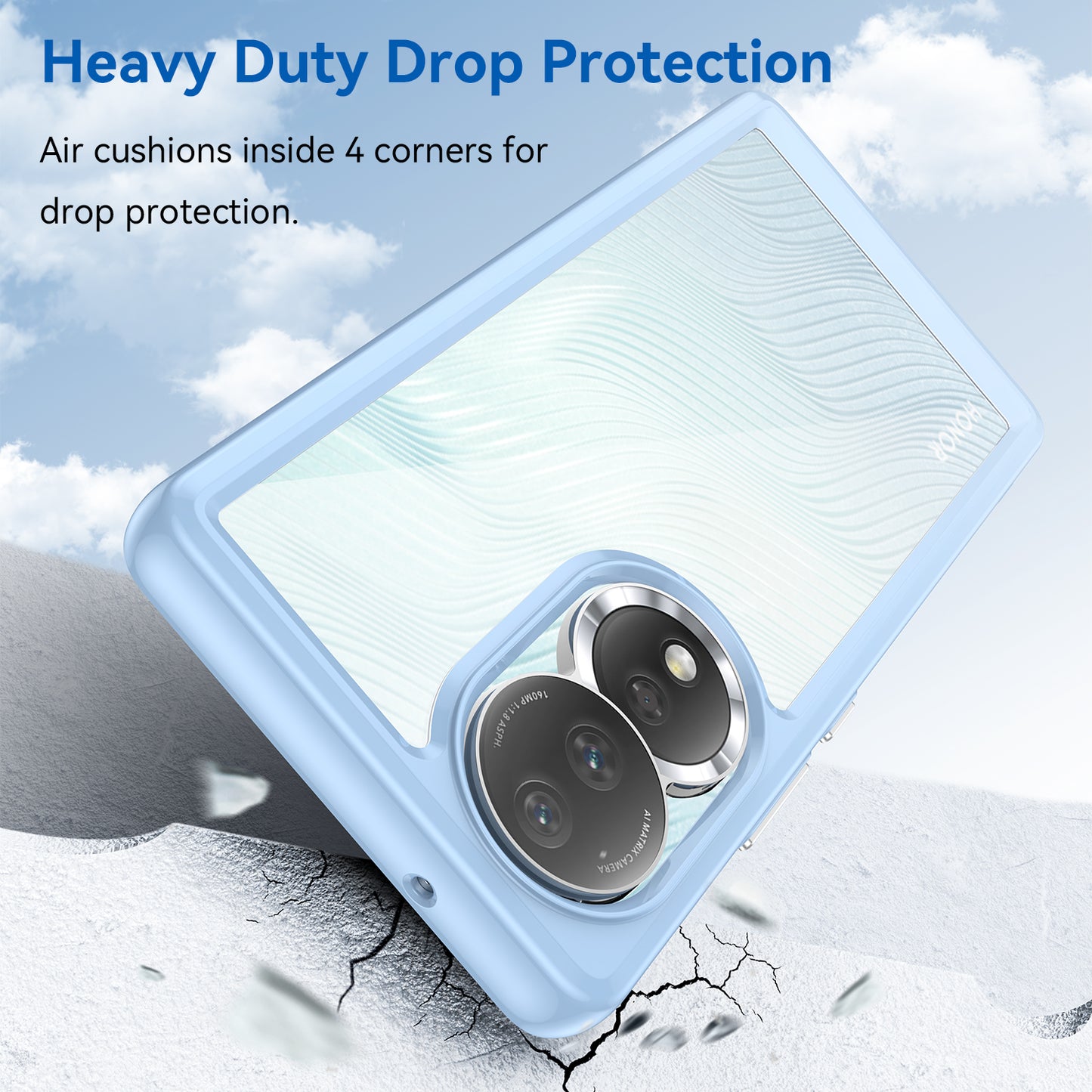 For Honor 80 5G Phone Case, Anti-collision TPU Bumper+Acrylic Back Shell Protective Cover