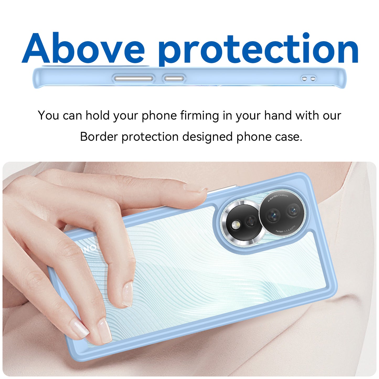 For Honor 80 5G Phone Case, Anti-collision TPU Bumper+Acrylic Back Shell Protective Cover
