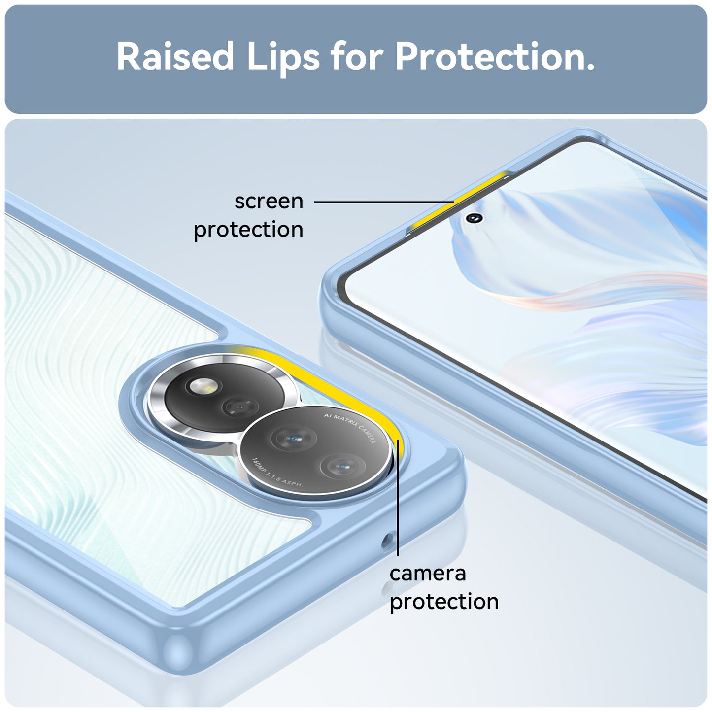 For Honor 80 5G Phone Case, Anti-collision TPU Bumper+Acrylic Back Shell Protective Cover