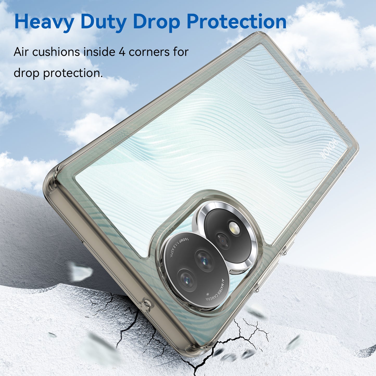 For Honor 80 5G Phone Case, Anti-collision TPU Bumper+Acrylic Back Shell Protective Cover