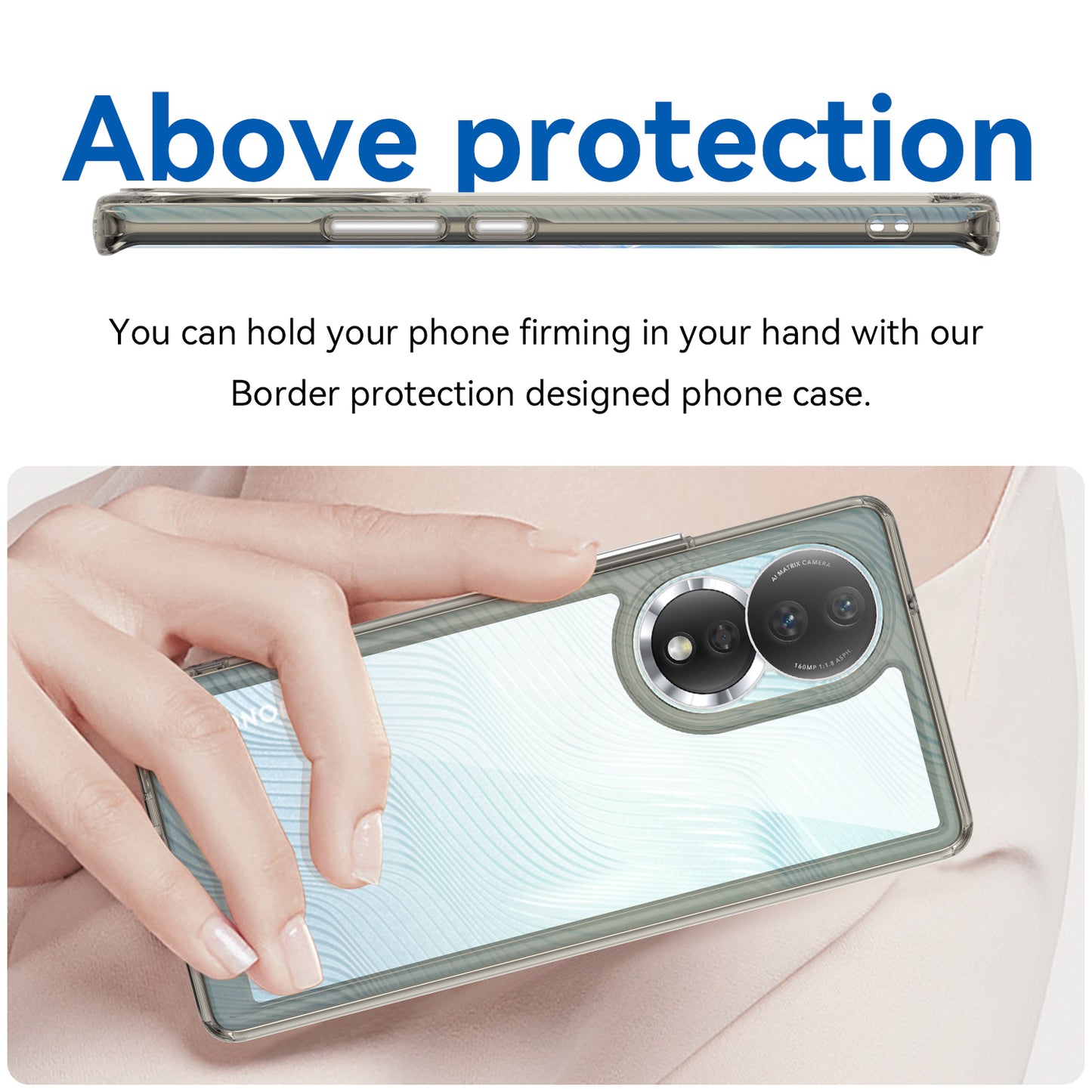 For Honor 80 5G Phone Case, Anti-collision TPU Bumper+Acrylic Back Shell Protective Cover