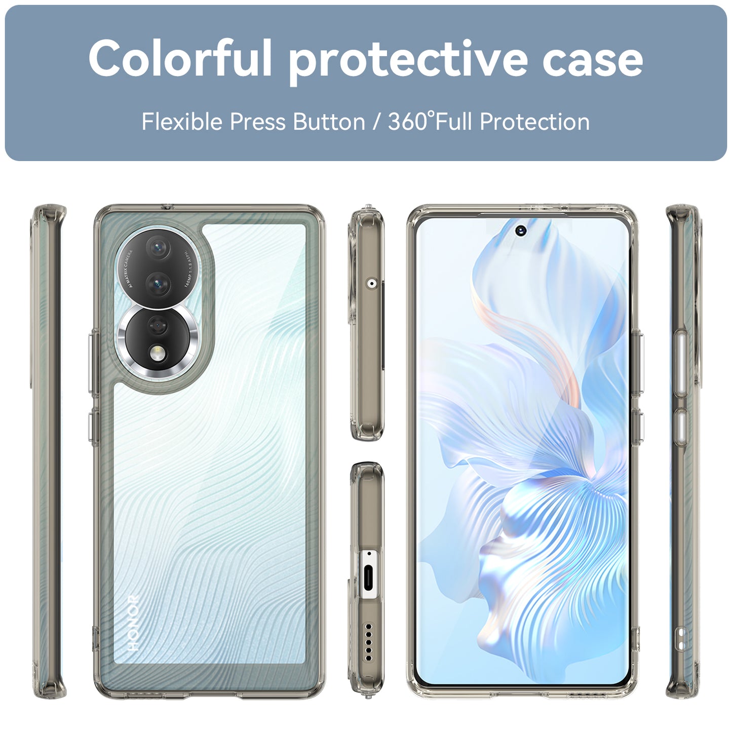 For Honor 80 5G Phone Case, Anti-collision TPU Bumper+Acrylic Back Shell Protective Cover