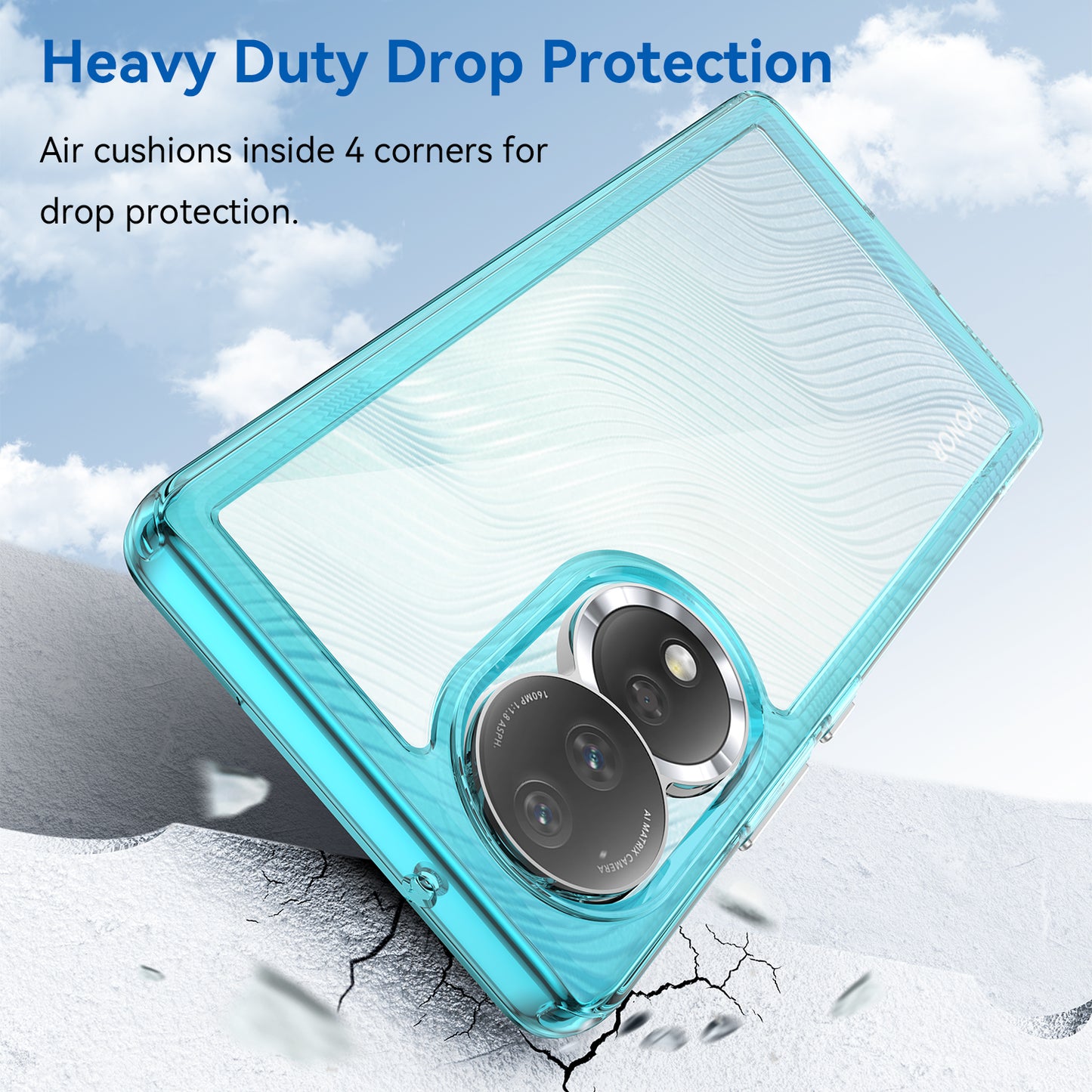 For Honor 80 5G Phone Case, Anti-collision TPU Bumper+Acrylic Back Shell Protective Cover