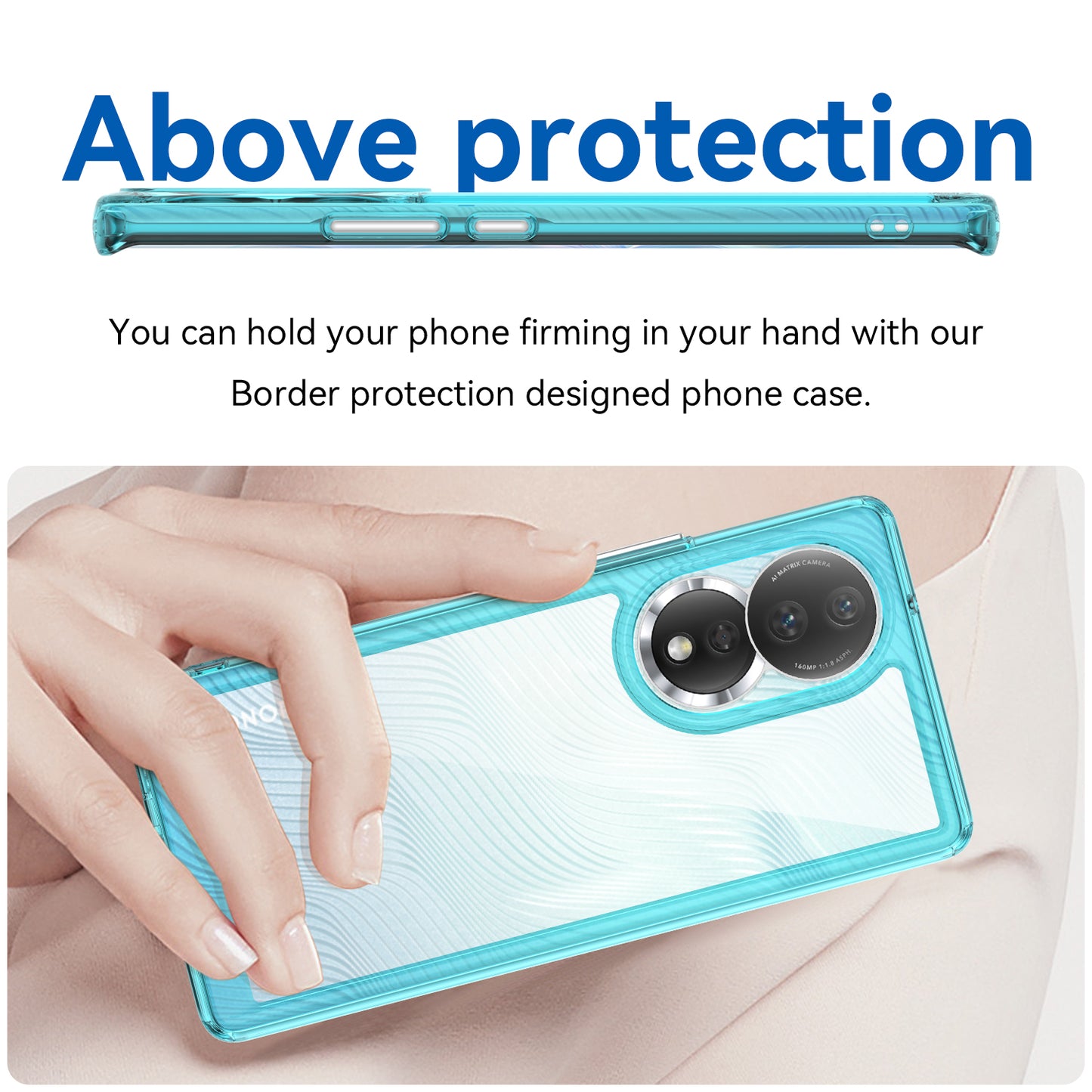 For Honor 80 5G Phone Case, Anti-collision TPU Bumper+Acrylic Back Shell Protective Cover