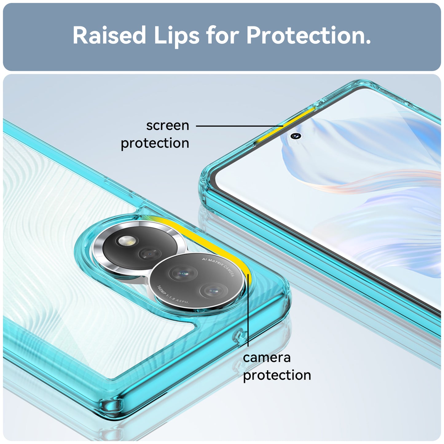 For Honor 80 5G Phone Case, Anti-collision TPU Bumper+Acrylic Back Shell Protective Cover
