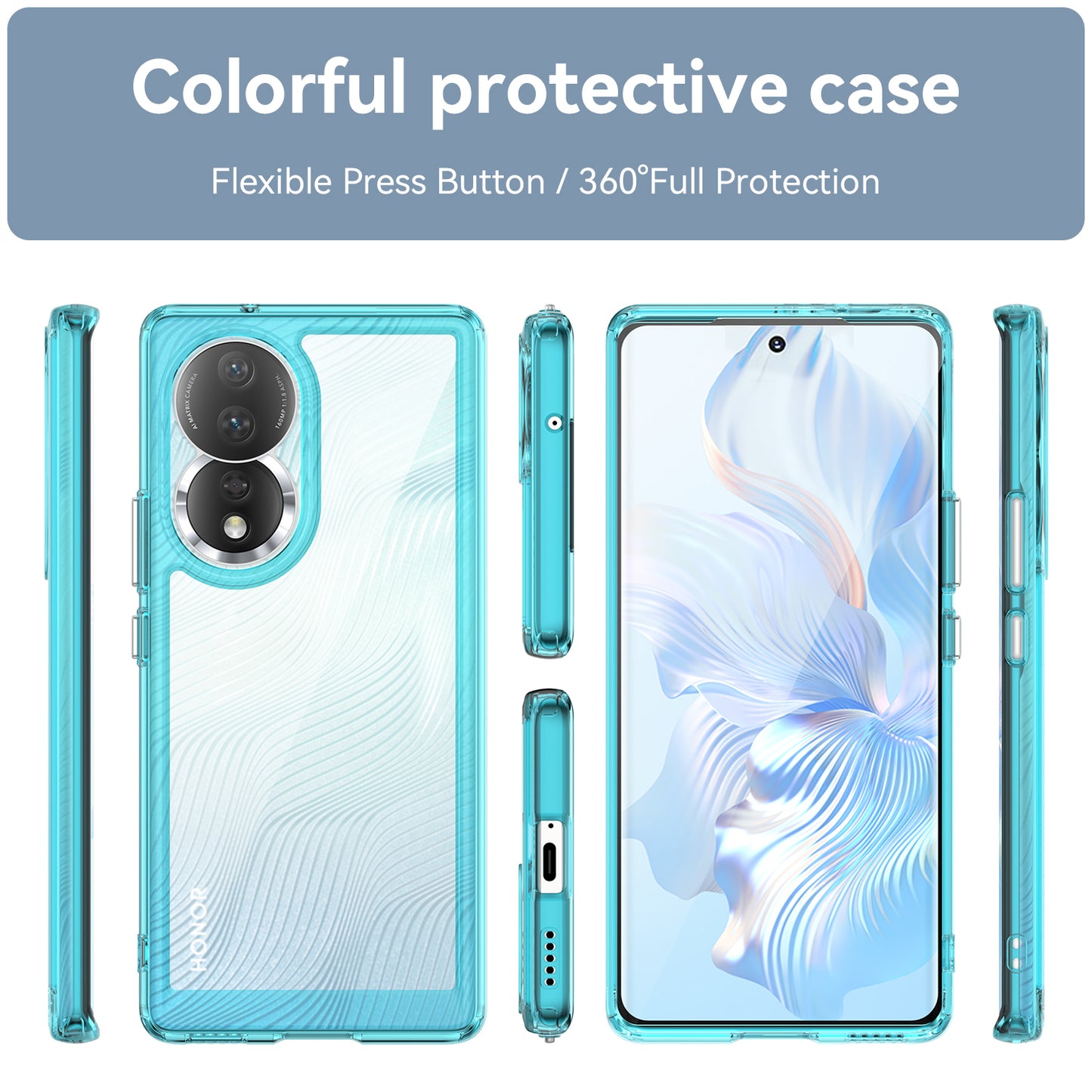 For Honor 80 5G Phone Case, Anti-collision TPU Bumper+Acrylic Back Shell Protective Cover