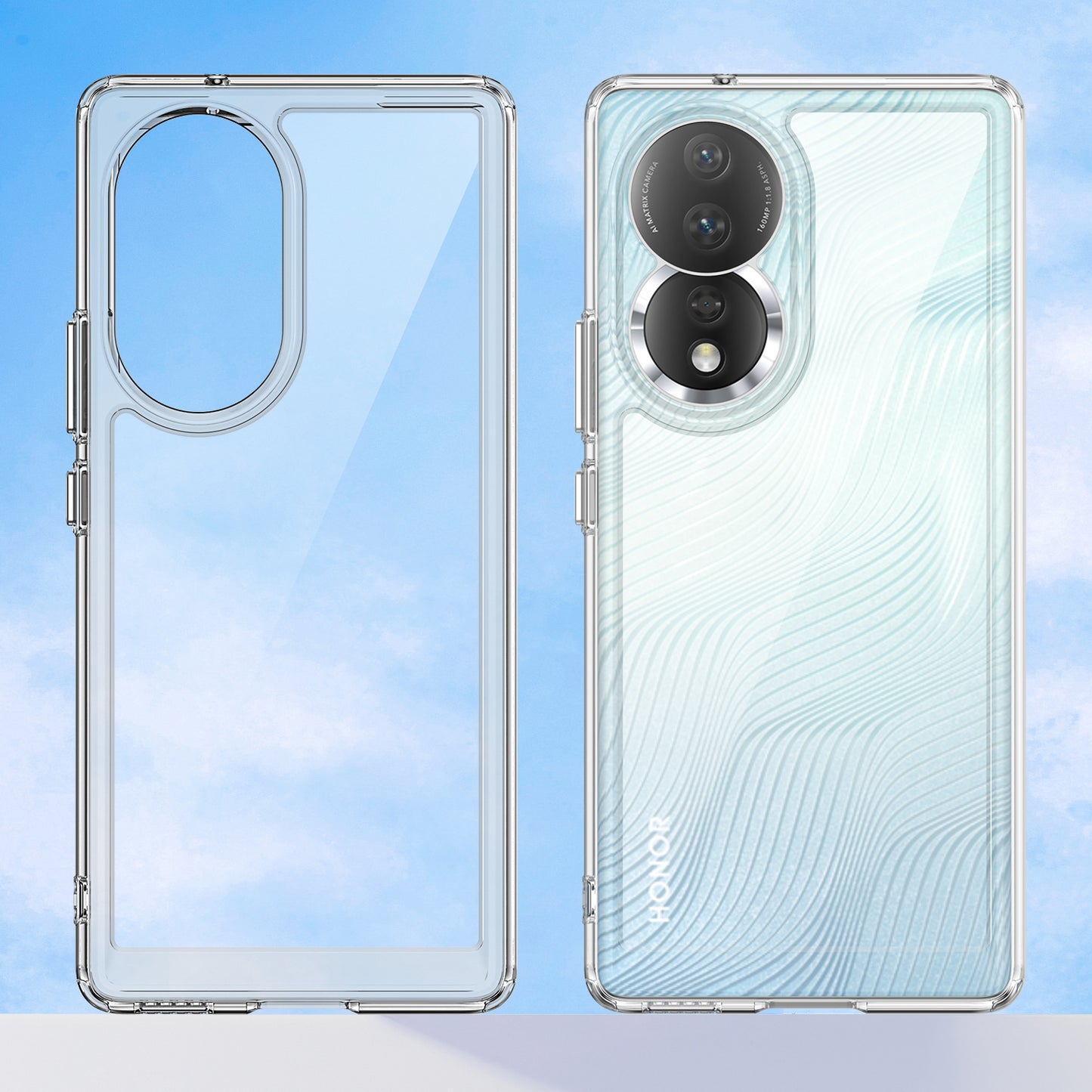 For Honor 80 5G Phone Case, Anti-collision TPU Bumper+Acrylic Back Shell Protective Cover