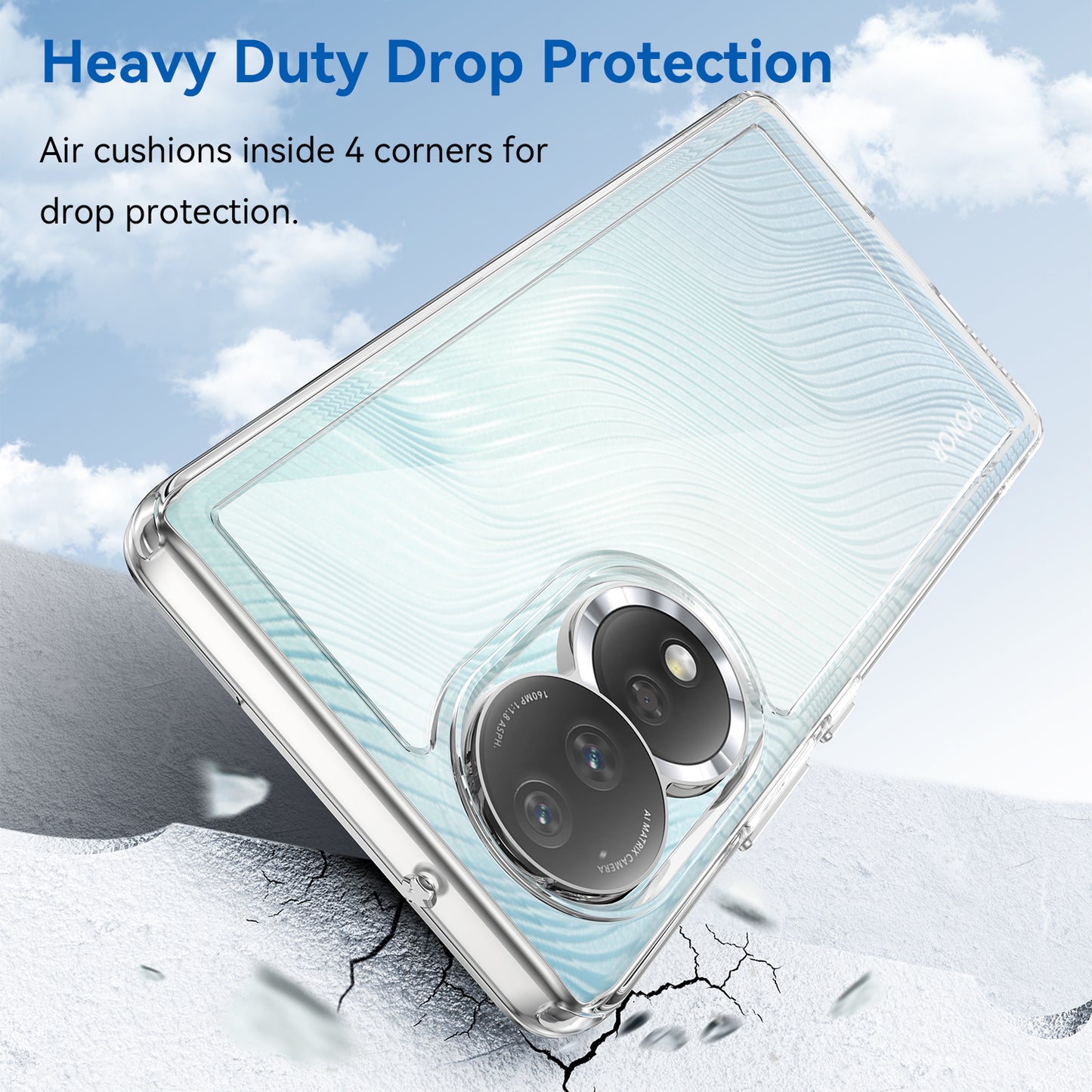 For Honor 80 5G Phone Case, Anti-collision TPU Bumper+Acrylic Back Shell Protective Cover