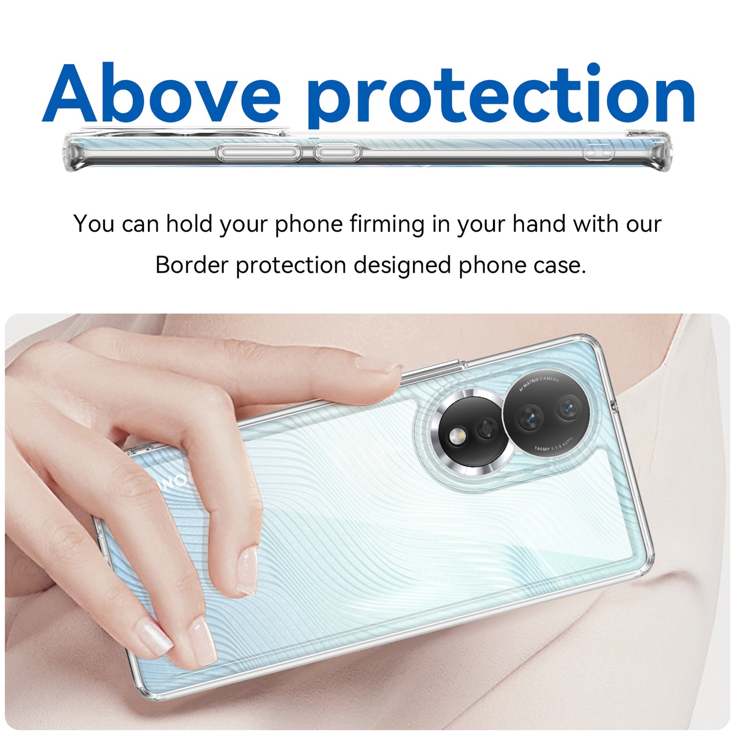 For Honor 80 5G Phone Case, Anti-collision TPU Bumper+Acrylic Back Shell Protective Cover