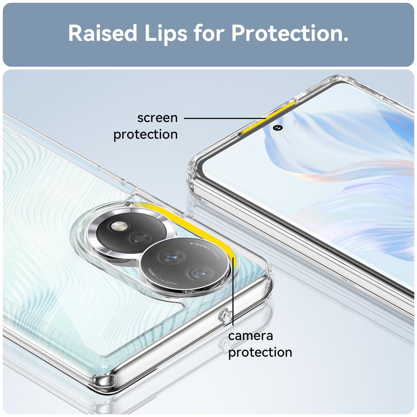 For Honor 80 5G Phone Case, Anti-collision TPU Bumper+Acrylic Back Shell Protective Cover
