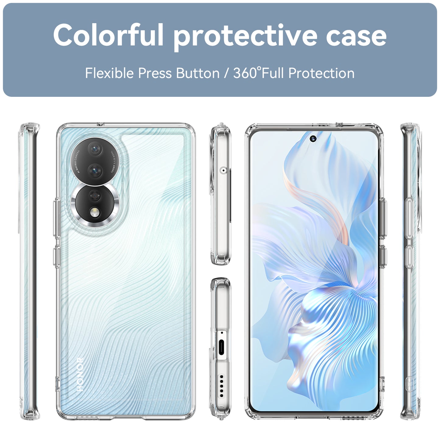 For Honor 80 5G Phone Case, Anti-collision TPU Bumper+Acrylic Back Shell Protective Cover