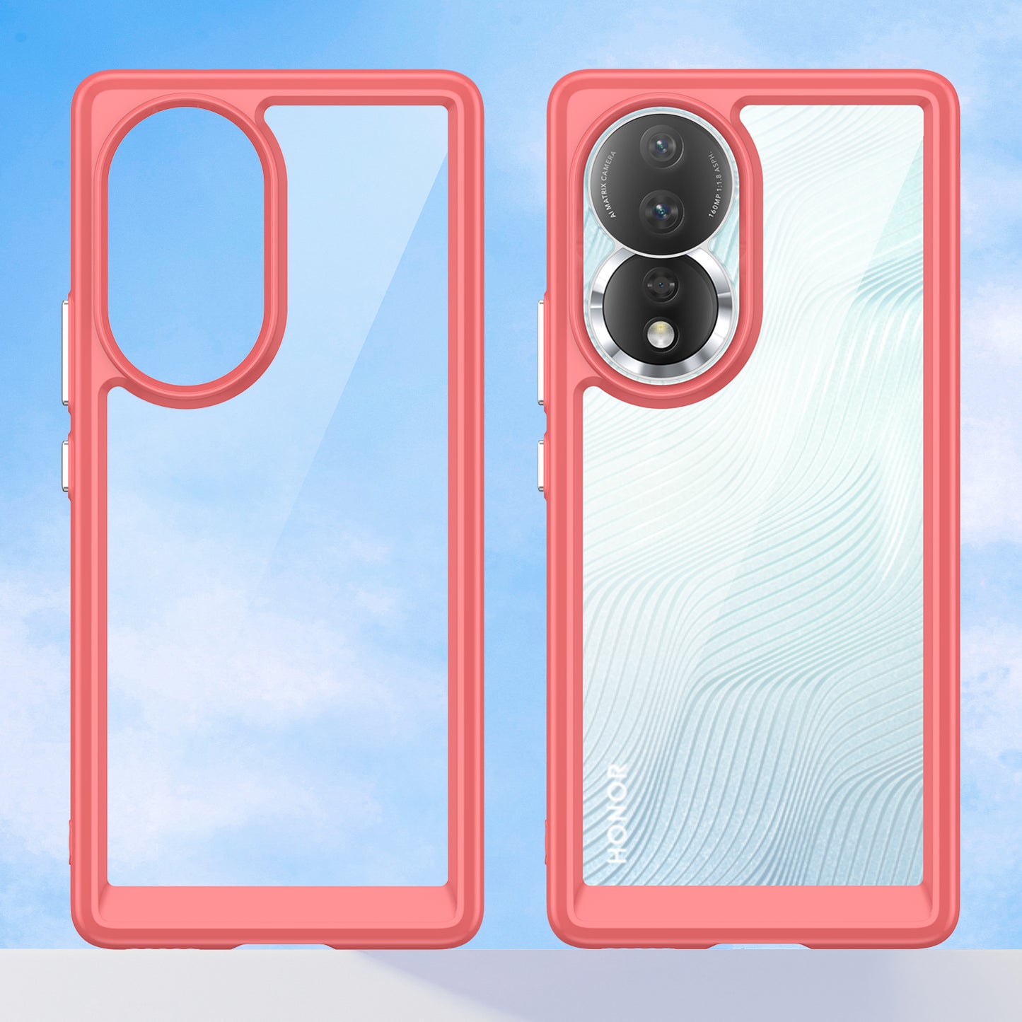 For Honor 80 5G Phone Case, Anti-collision TPU Bumper+Acrylic Back Shell Protective Cover