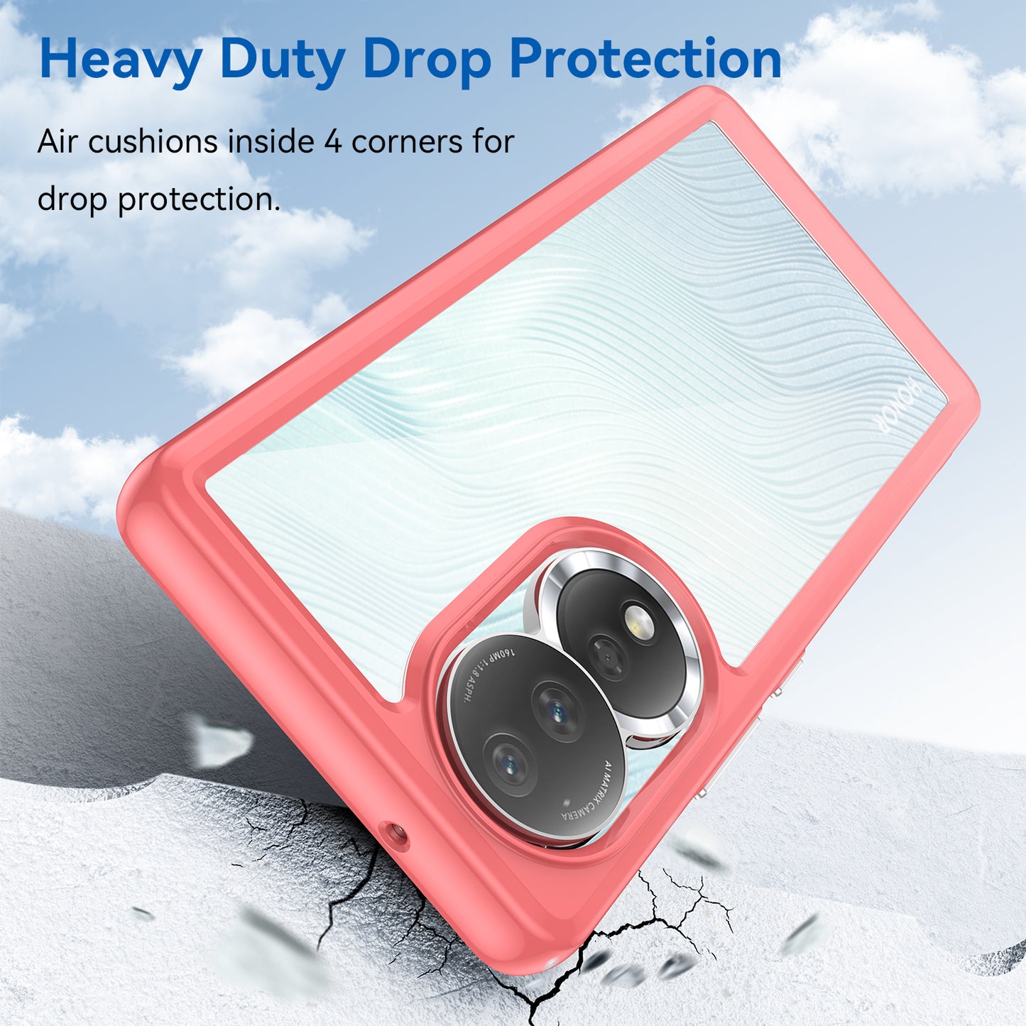 For Honor 80 5G Phone Case, Anti-collision TPU Bumper+Acrylic Back Shell Protective Cover