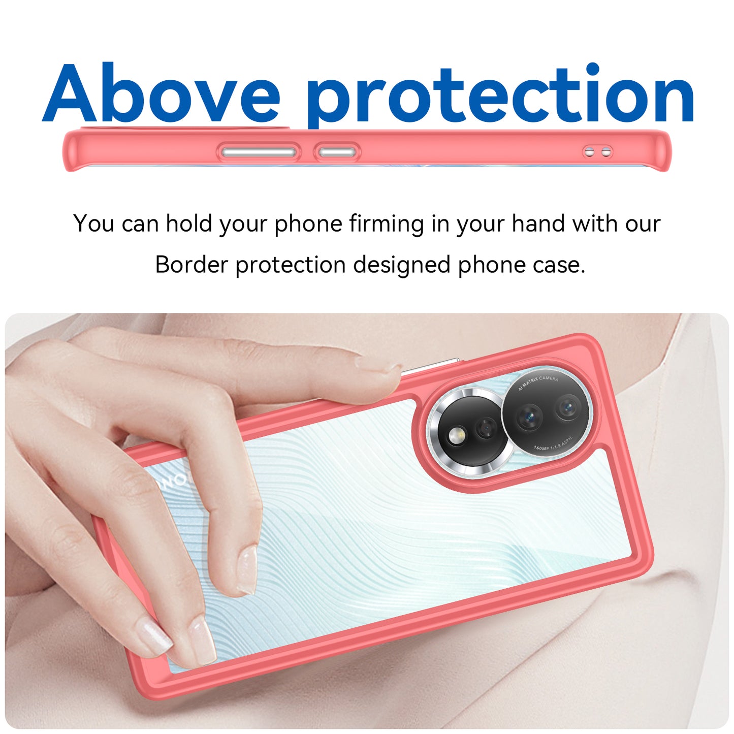 For Honor 80 5G Phone Case, Anti-collision TPU Bumper+Acrylic Back Shell Protective Cover