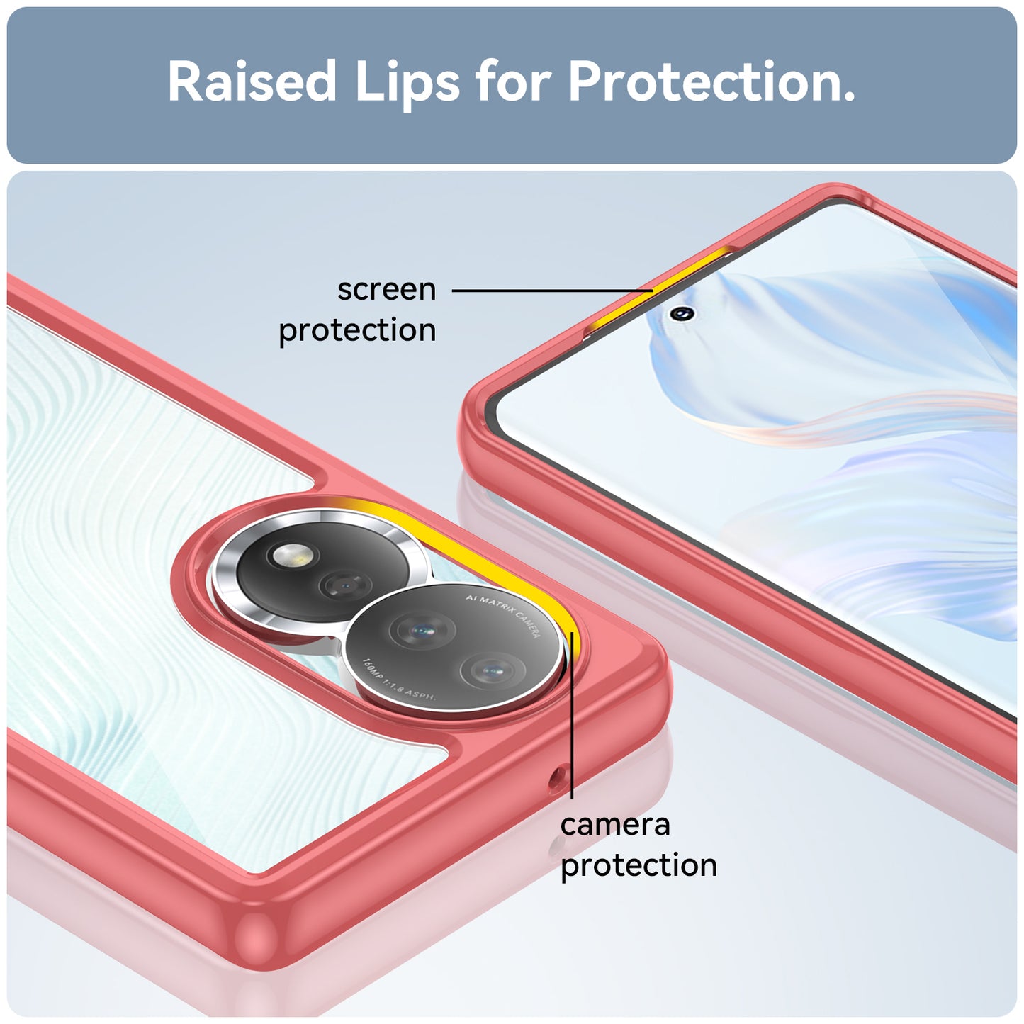 For Honor 80 5G Phone Case, Anti-collision TPU Bumper+Acrylic Back Shell Protective Cover