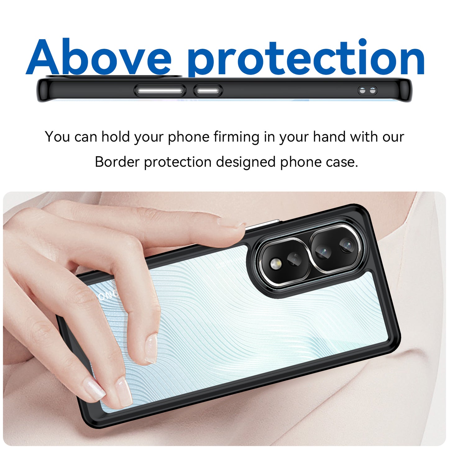 For Honor 80 Pro 5G Phone Case, TPU Bumper+Acrylic Back Shell Anti-fall Protective Cover
