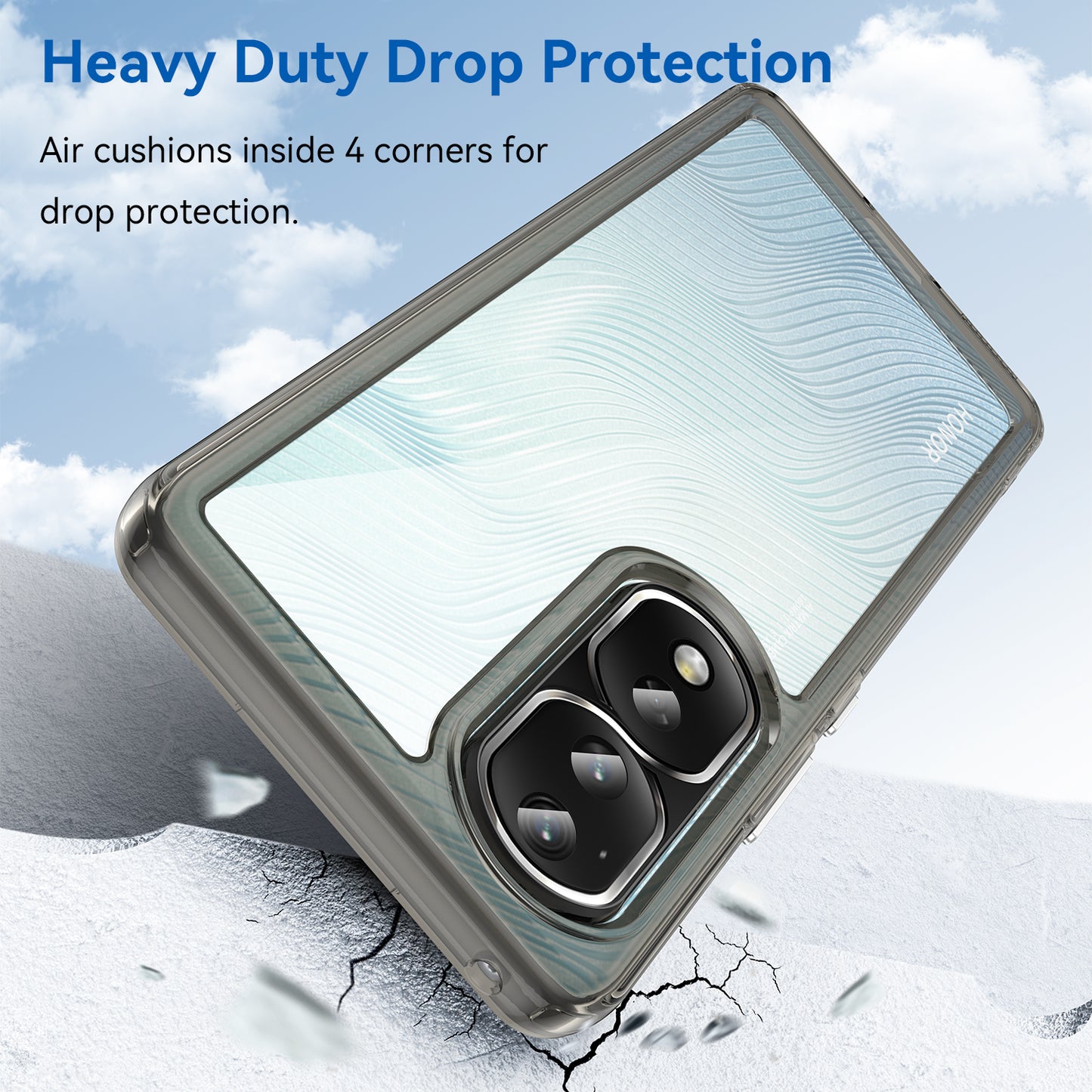 For Honor 80 Pro 5G Phone Case, TPU Bumper+Acrylic Back Shell Anti-fall Protective Cover