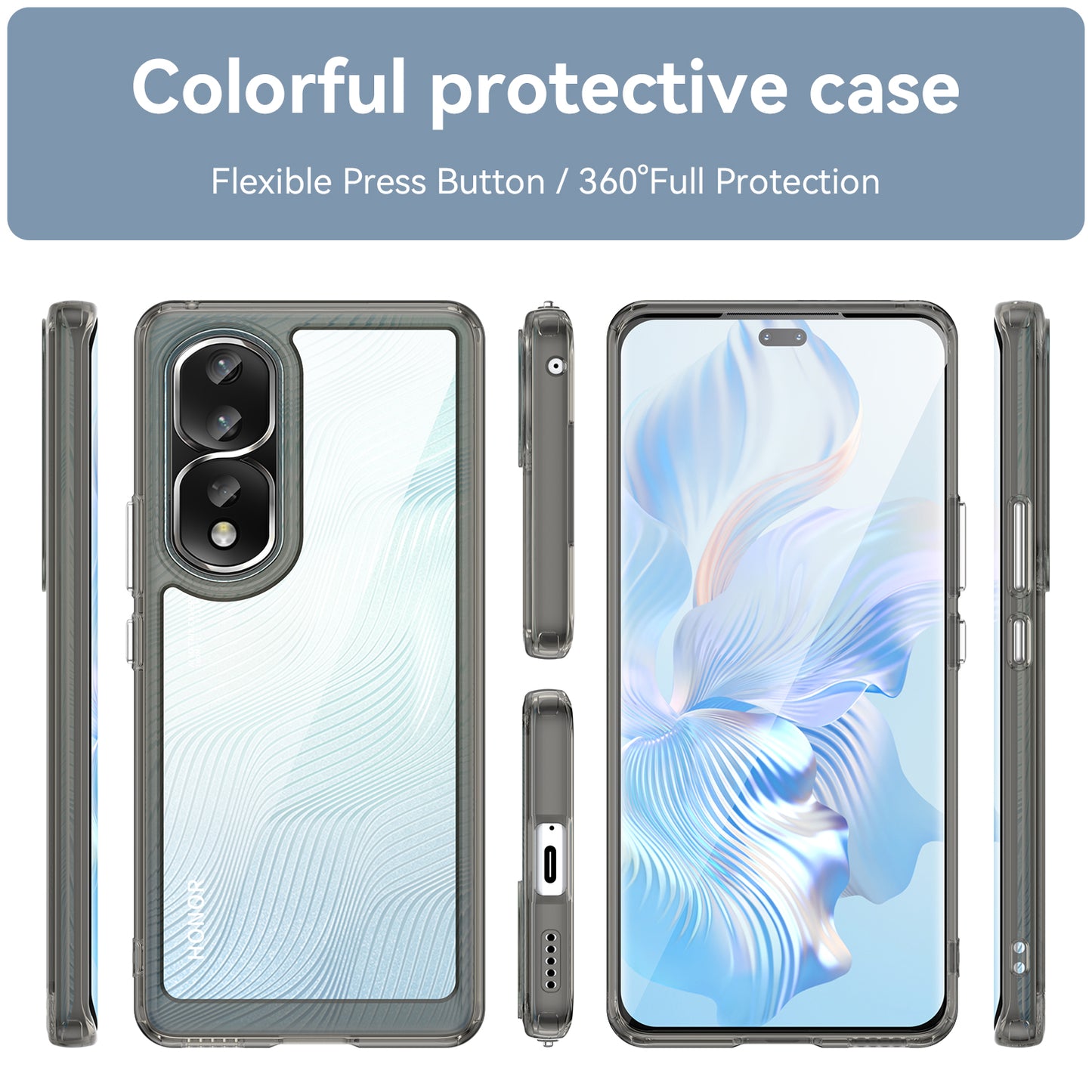 For Honor 80 Pro 5G Phone Case, TPU Bumper+Acrylic Back Shell Anti-fall Protective Cover