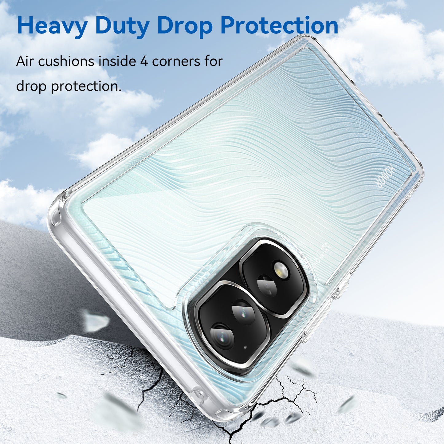For Honor 80 Pro 5G Phone Case, TPU Bumper+Acrylic Back Shell Anti-fall Protective Cover