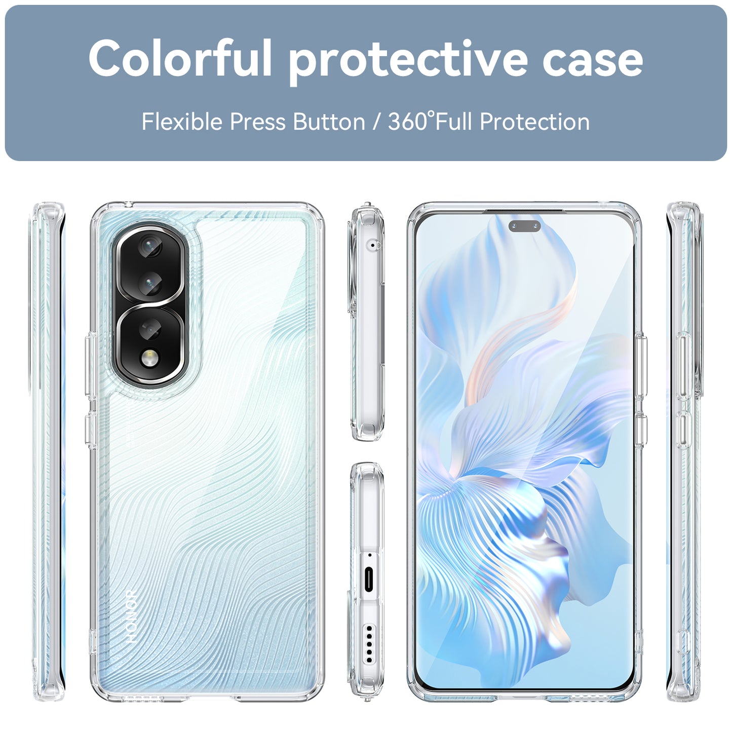 For Honor 80 Pro 5G Phone Case, TPU Bumper+Acrylic Back Shell Anti-fall Protective Cover