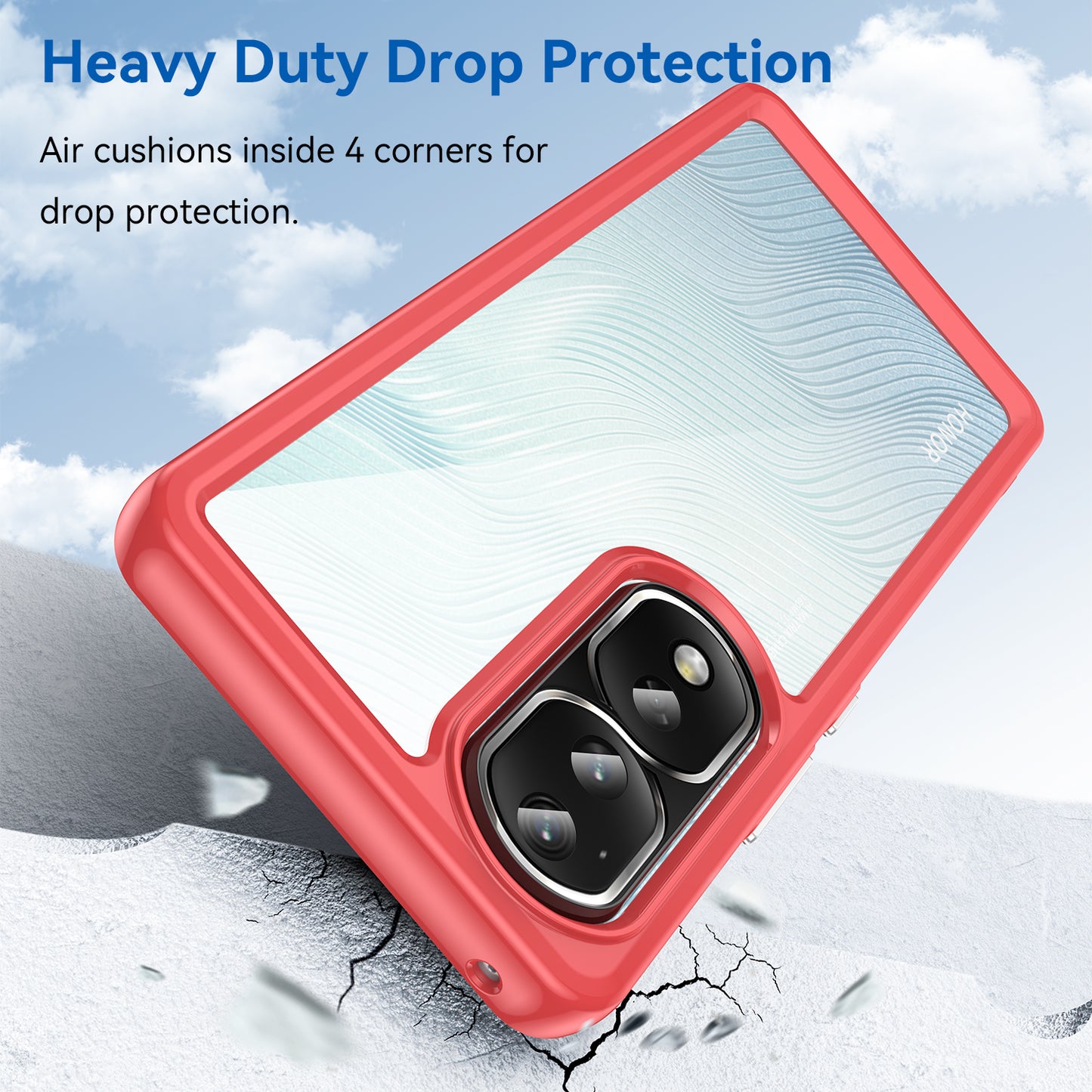 For Honor 80 Pro 5G Phone Case, TPU Bumper+Acrylic Back Shell Anti-fall Protective Cover