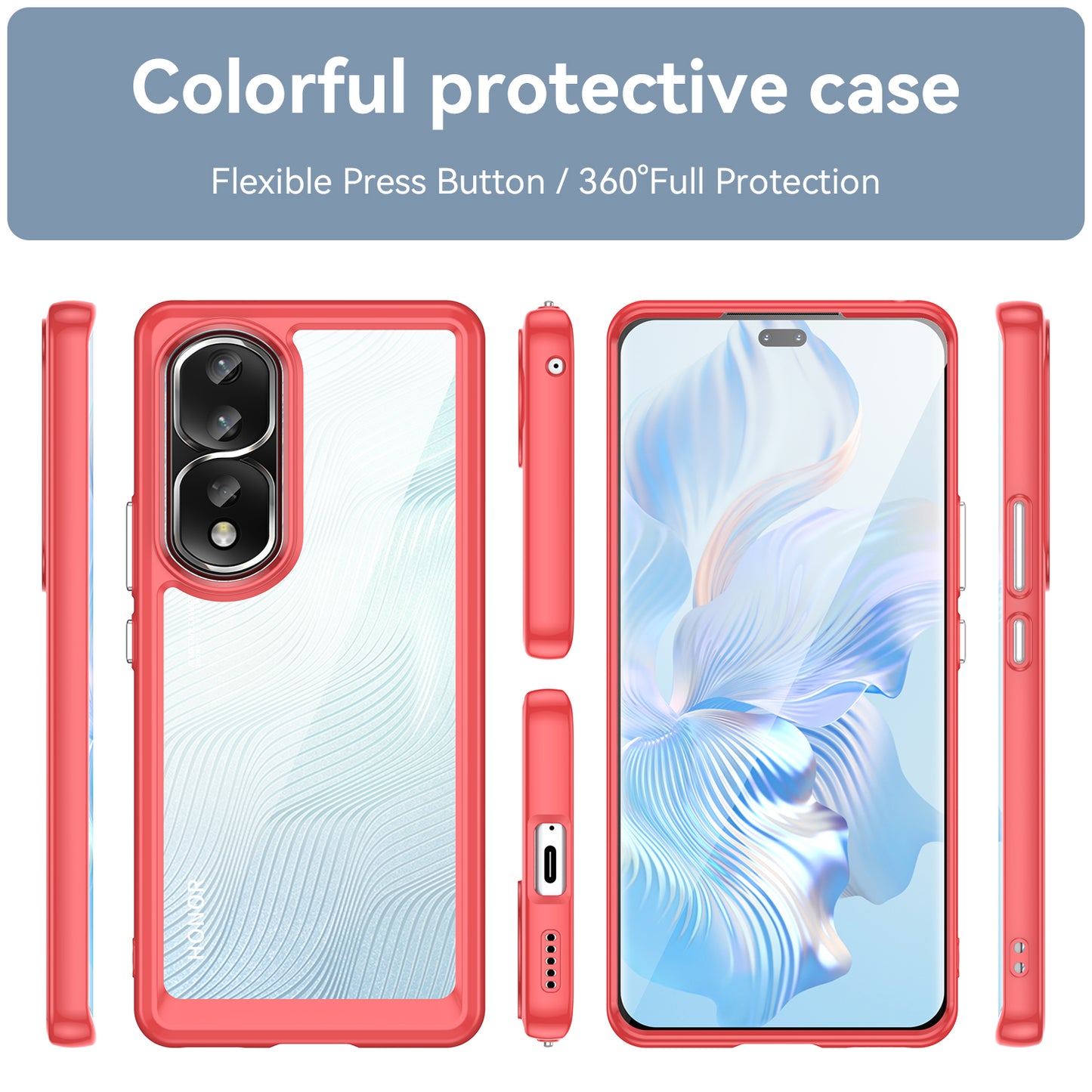 For Honor 80 Pro 5G Phone Case, TPU Bumper+Acrylic Back Shell Anti-fall Protective Cover