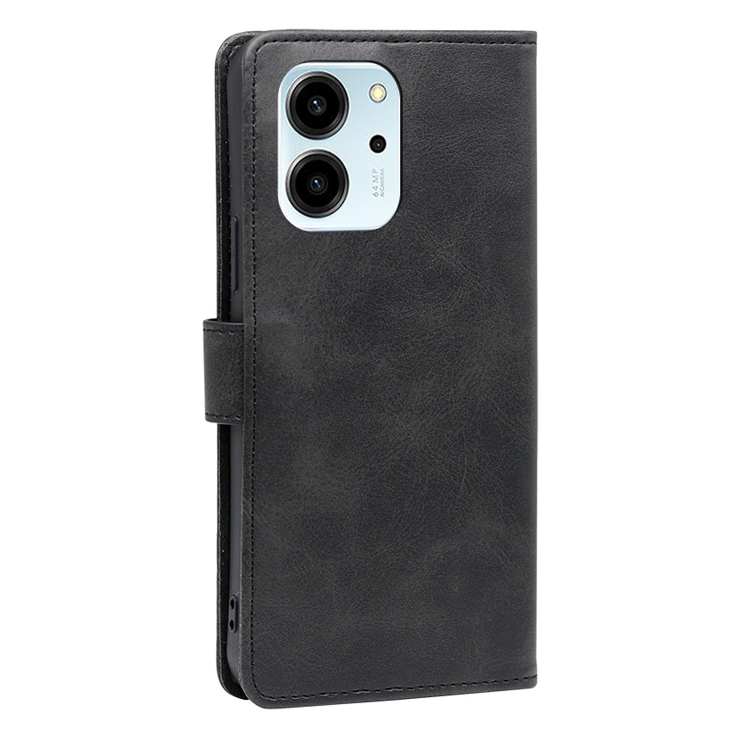 For Honor 80 SE 5G Drop-proof Calf Texture Phone Case PU Leather Flip Wallet Stand Magnetic Closure Cell Phone Cover