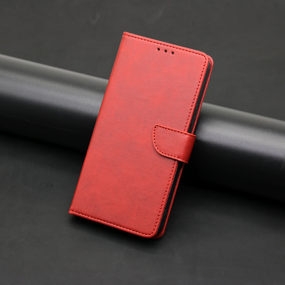 For Honor 80 SE 5G Drop-proof Calf Texture Phone Case PU Leather Flip Wallet Stand Magnetic Closure Cell Phone Cover
