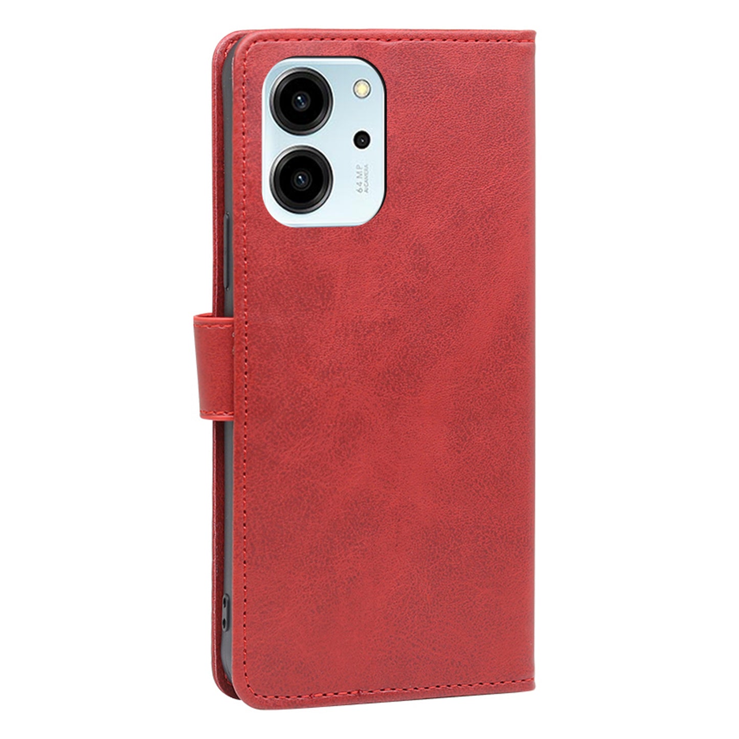 For Honor 80 SE 5G Drop-proof Calf Texture Phone Case PU Leather Flip Wallet Stand Magnetic Closure Cell Phone Cover