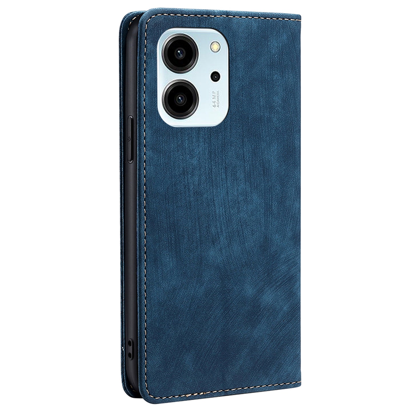 For Honor 80 SE 5G Textured Anti-Drop PU Leather Mobile Phone Case Stand RFID Blocking Wallet Magnetic Phone Flip Cover
