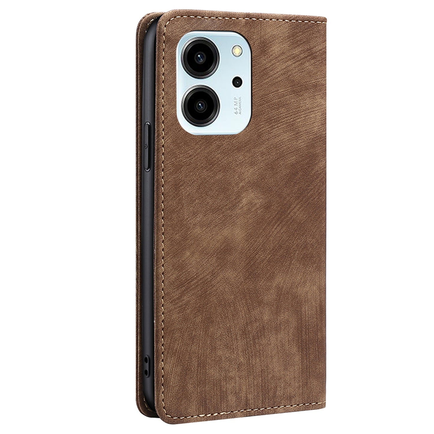 For Honor 80 SE 5G Textured Anti-Drop PU Leather Mobile Phone Case Stand RFID Blocking Wallet Magnetic Phone Flip Cover