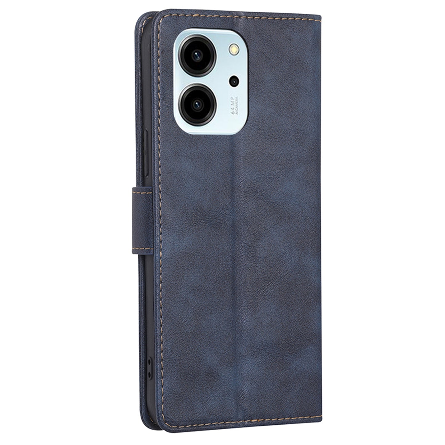 For Honor 80 SE 5G RFID Blocking Phone Cover Cowhide Texture PU Leather Stand Wallet Shockproof Phone Case