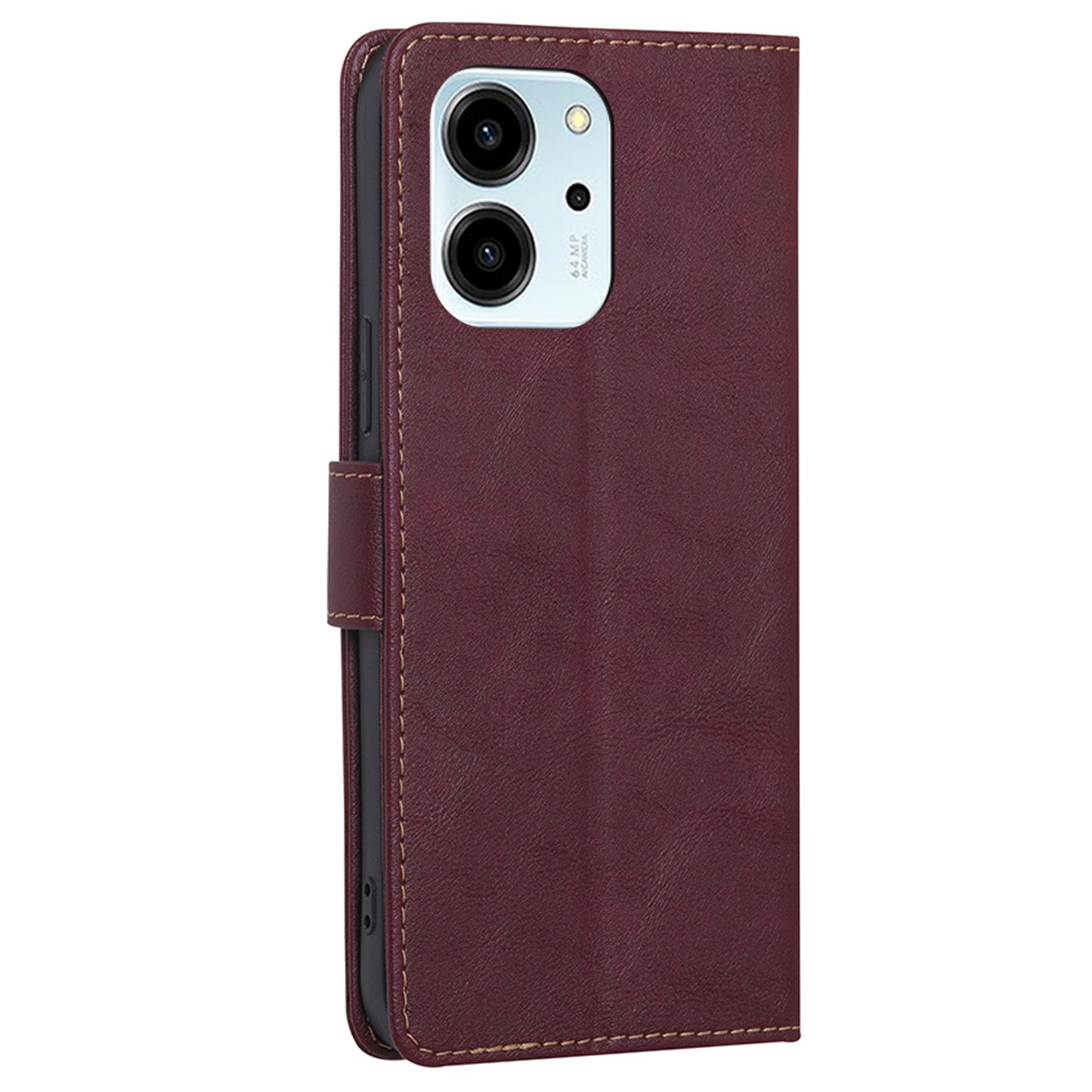 For Honor 80 SE 5G RFID Blocking Phone Cover Cowhide Texture PU Leather Stand Wallet Shockproof Phone Case