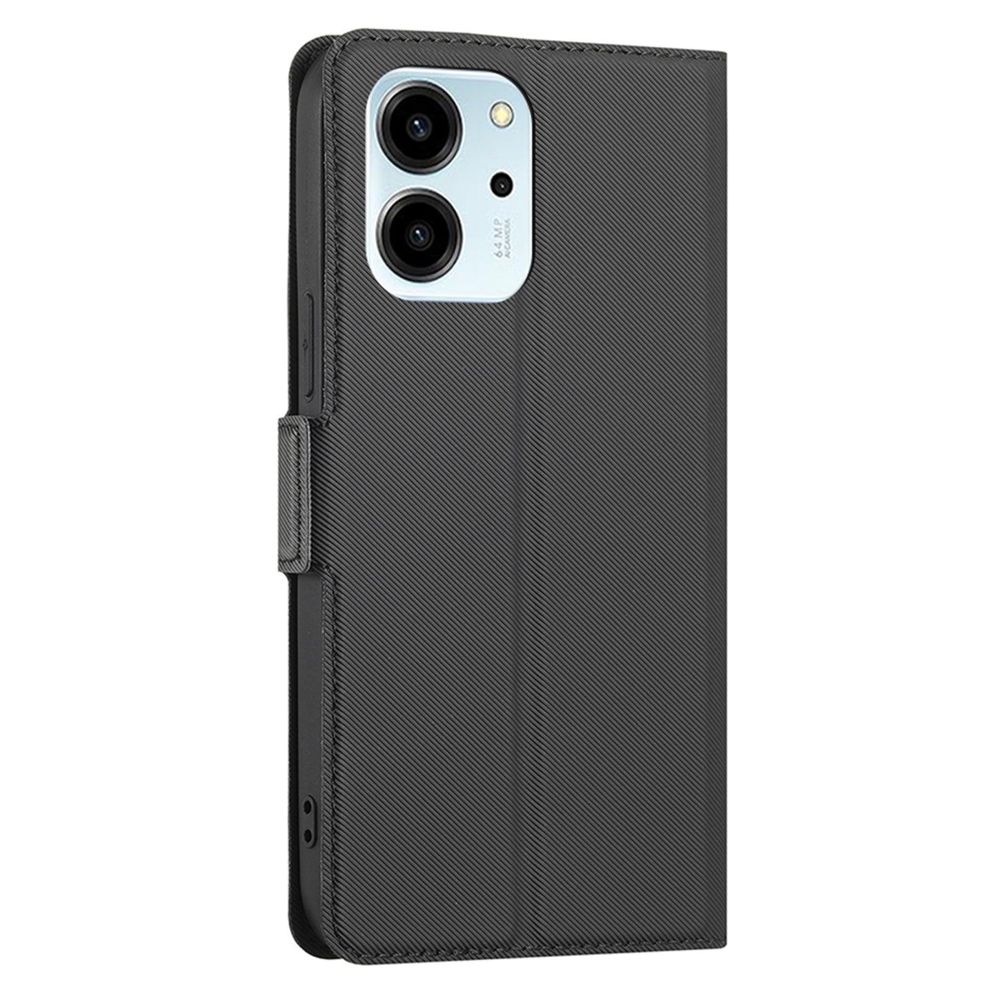 For Honor 80 SE 5G Anti-Fingerprint Twill Texture Stand Phone Case PU Leather Dual Magnetic Clasp Card Holder Cover