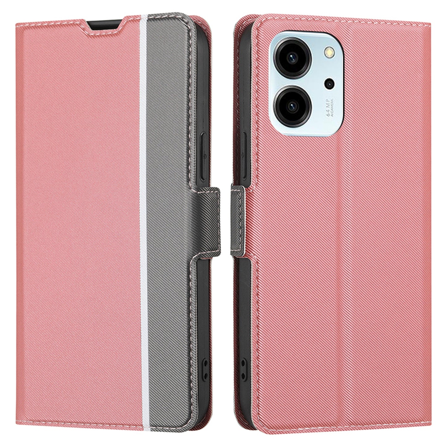 For Honor 80 SE 5G Anti-Fingerprint Twill Texture Stand Phone Case PU Leather Dual Magnetic Clasp Card Holder Cover